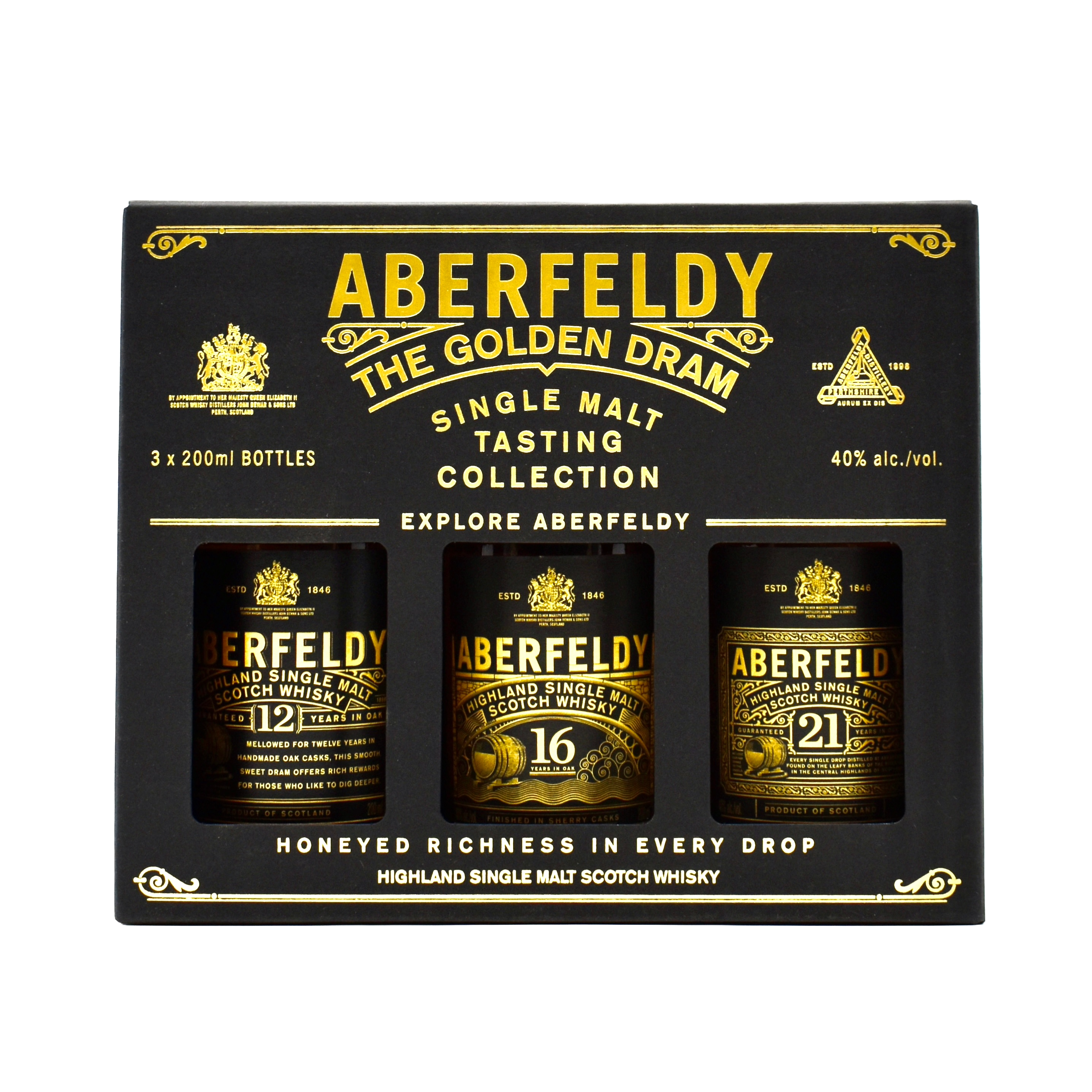 Aberfeldy Highland Single Malt Scotch Whisky Tasting Set (3 x 200ml)