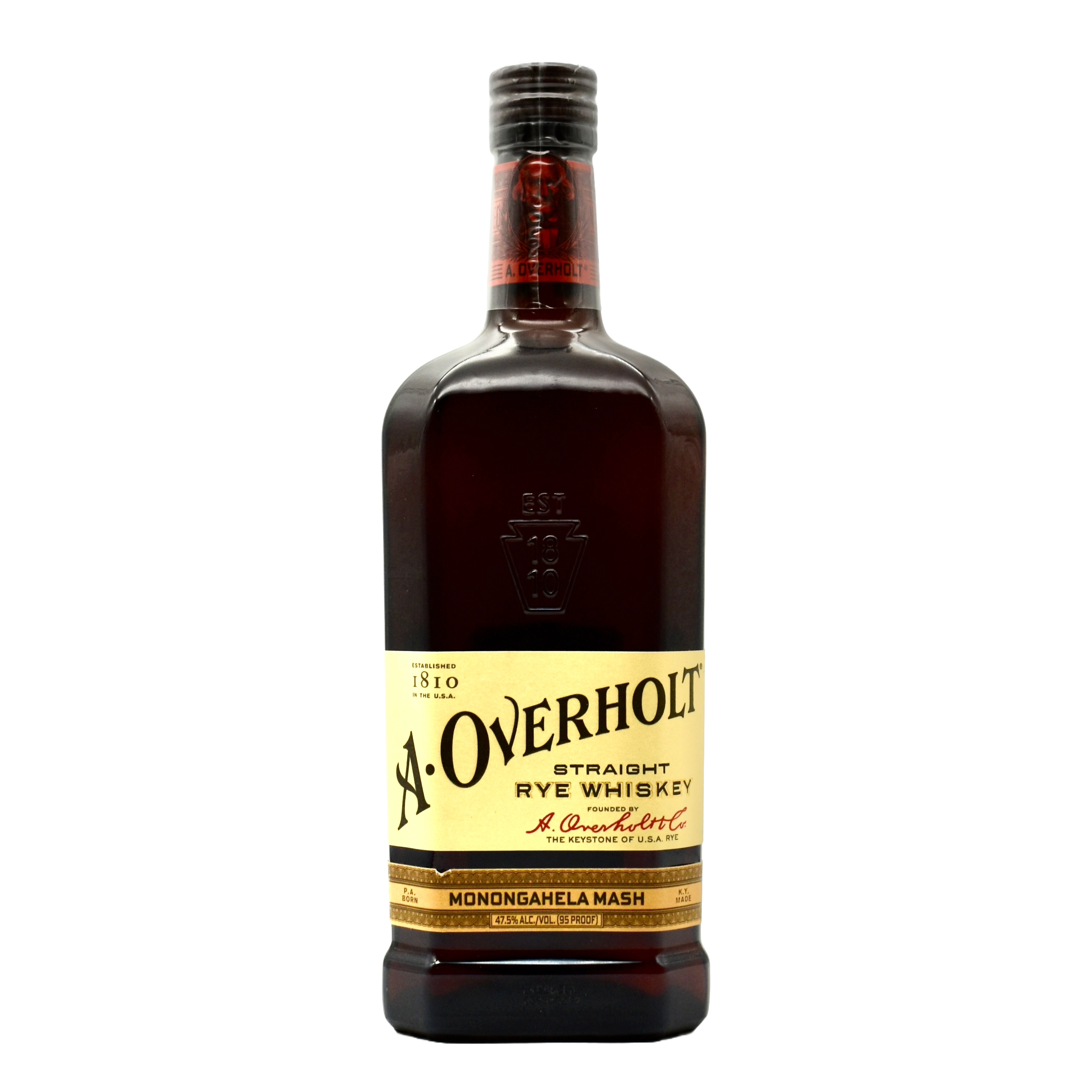 A. Overholt Rye Whiskey Monongahela 750ml