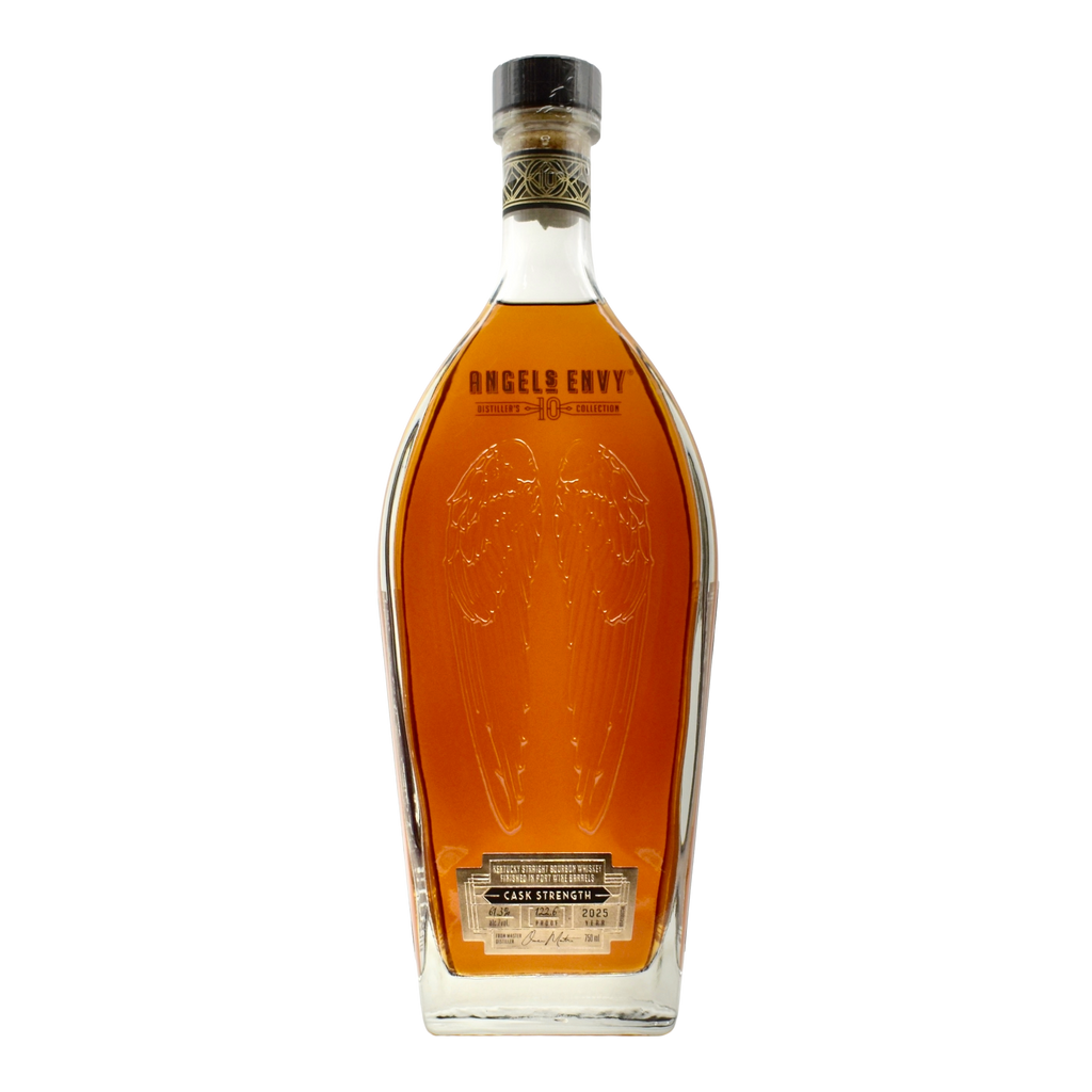 Bottle of Angel City whiskey on a white background