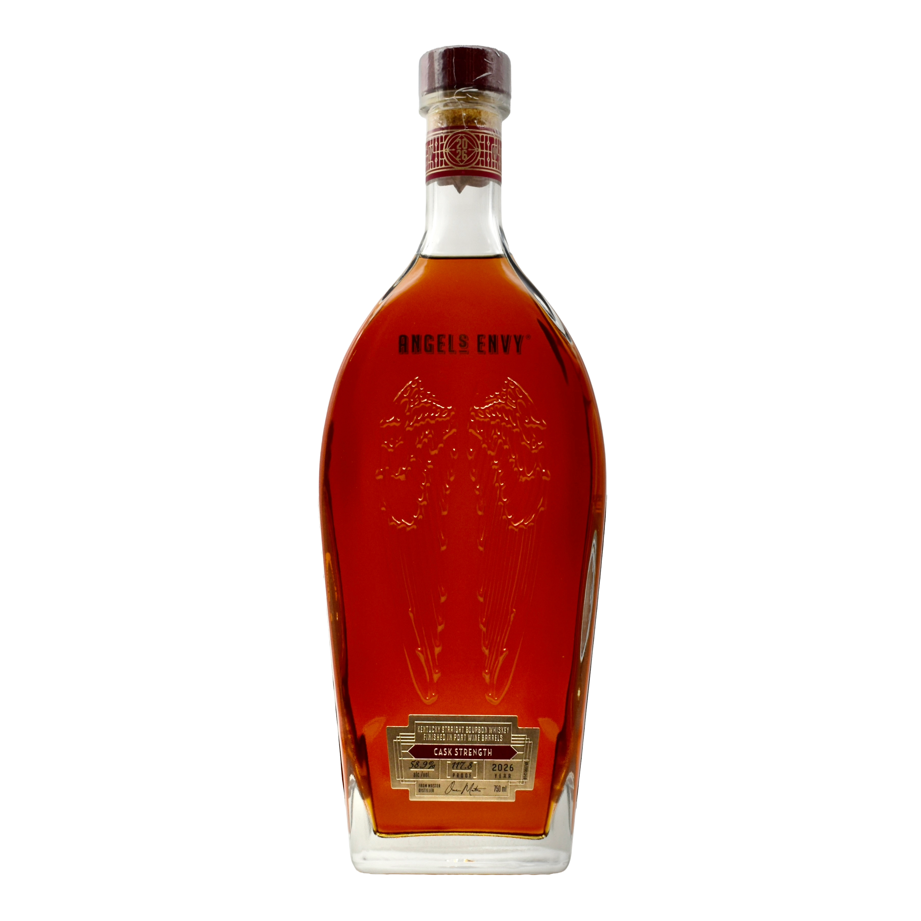 Angel's Envy Straight Bourbon Finished In Port Wine Barrels Cask Strength 117.8 Proof 750ml