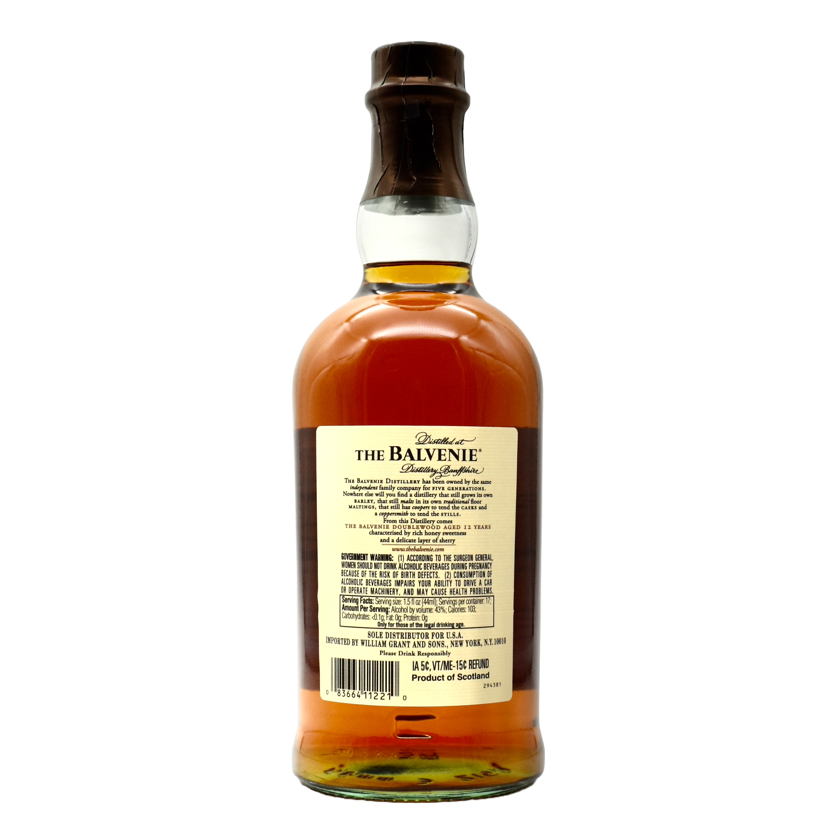 Balvenie 12 Year Old DoubleWood Single Malt Scotch Whisky 750ml