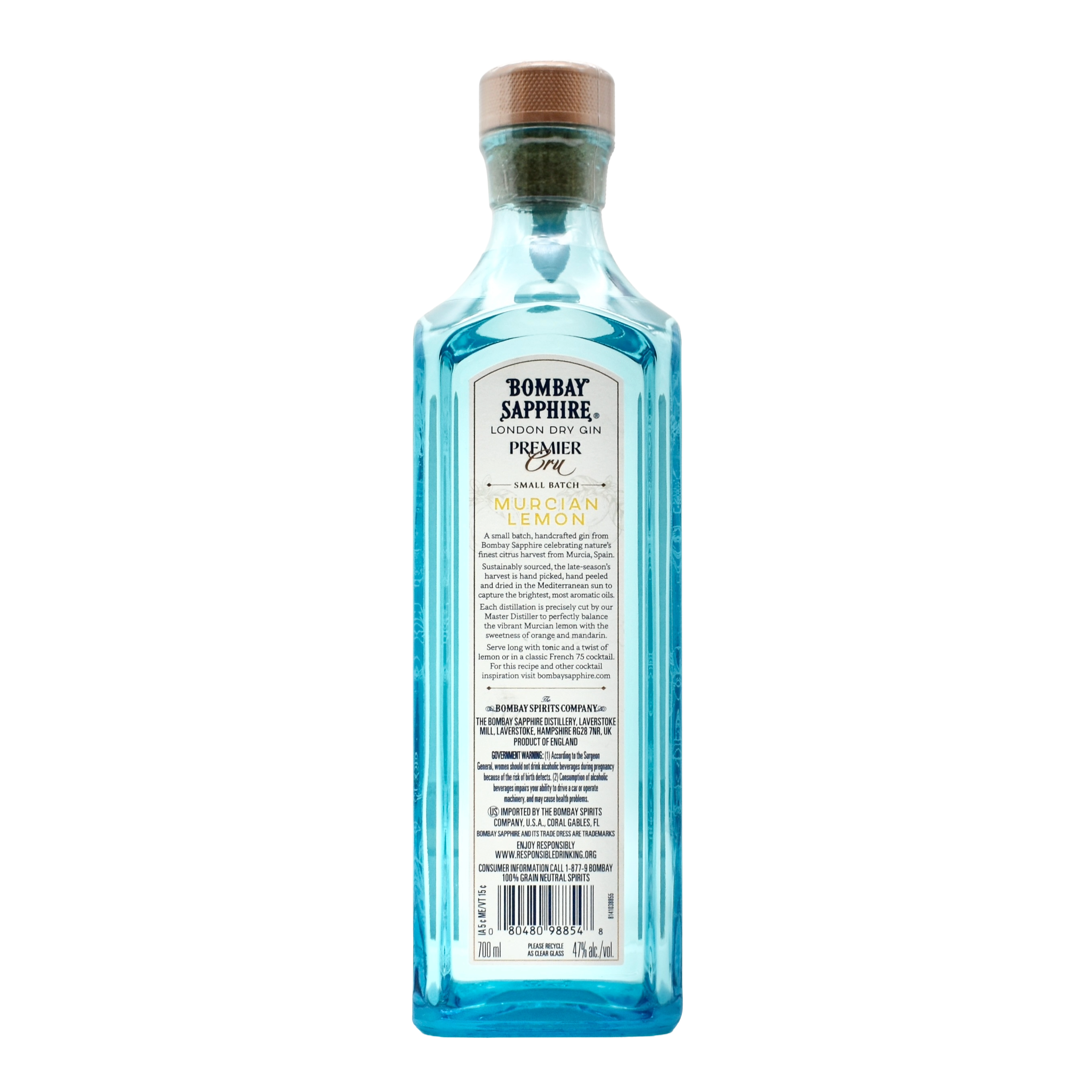 Bombay Sapphire Premier Cru Murcian Lemon Gin 750ml