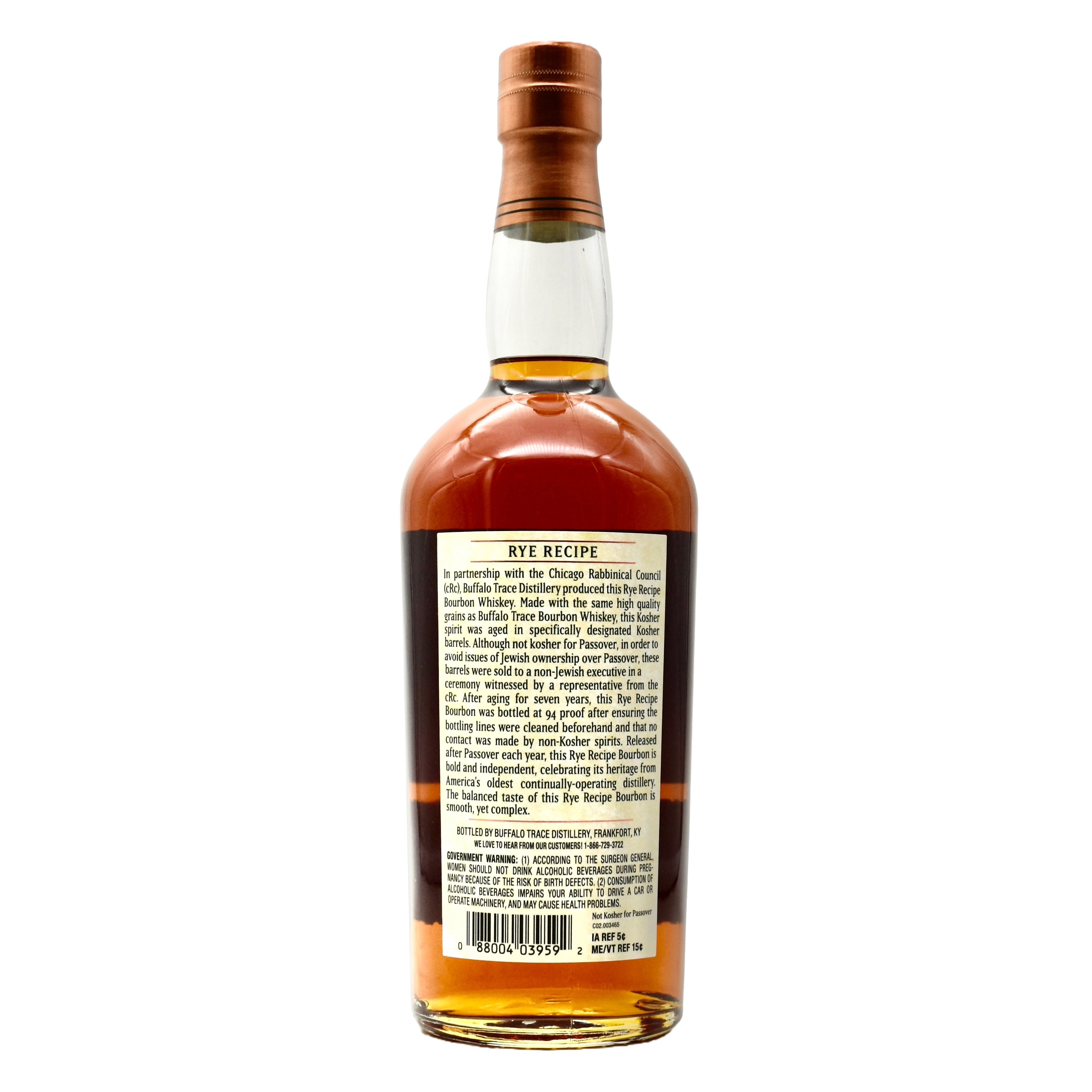 Buffalo Trace Kosher Rye Recipe 750ml  /Combo