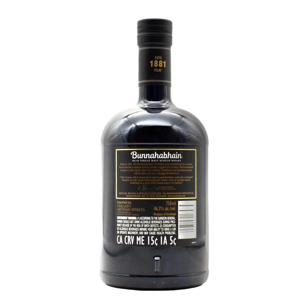 Bunnahabhain 12 Year Old Single Malt Scotch Whisky 750ml