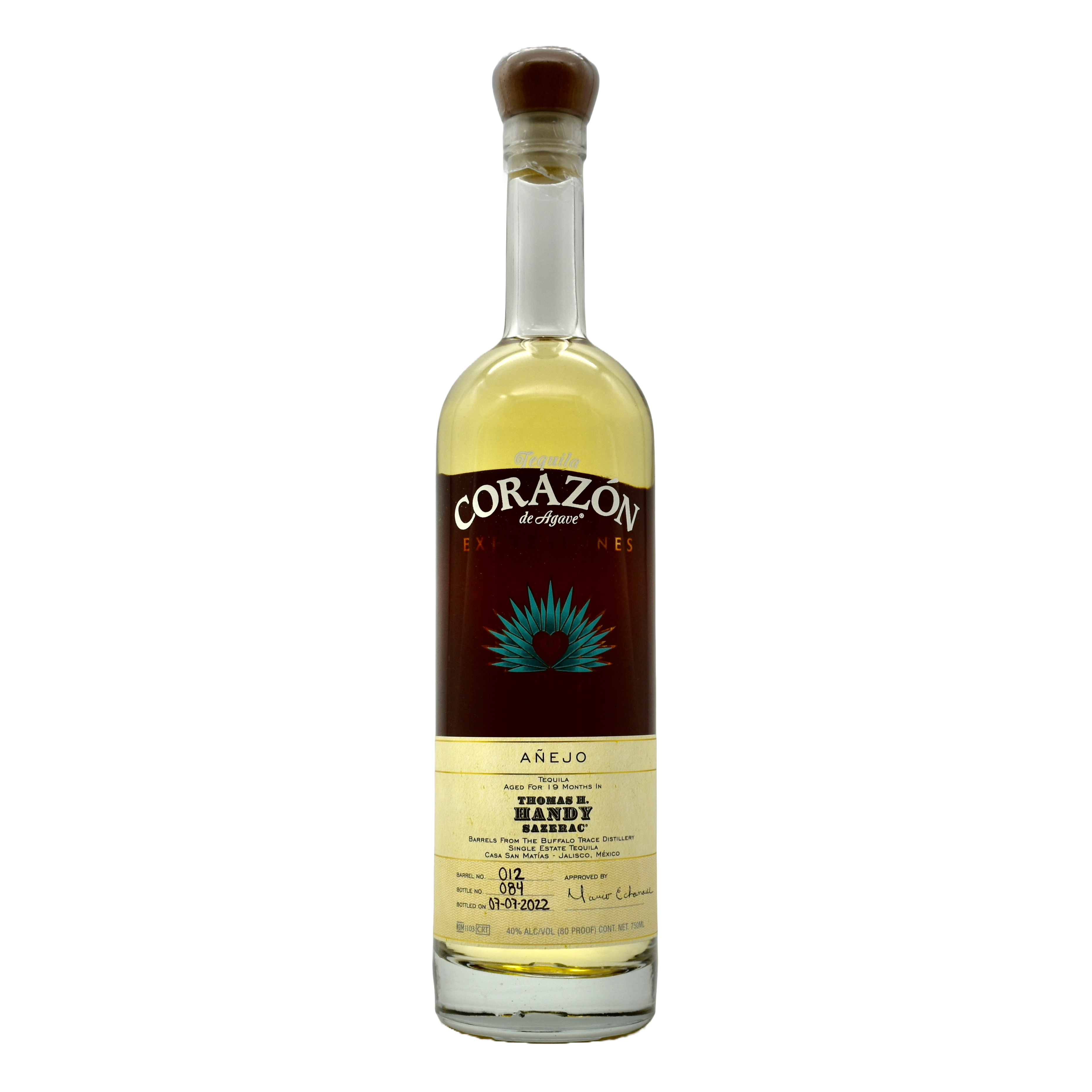 Corazon Tequila Single Barrel Anejo Thomas H. Handy 750ml