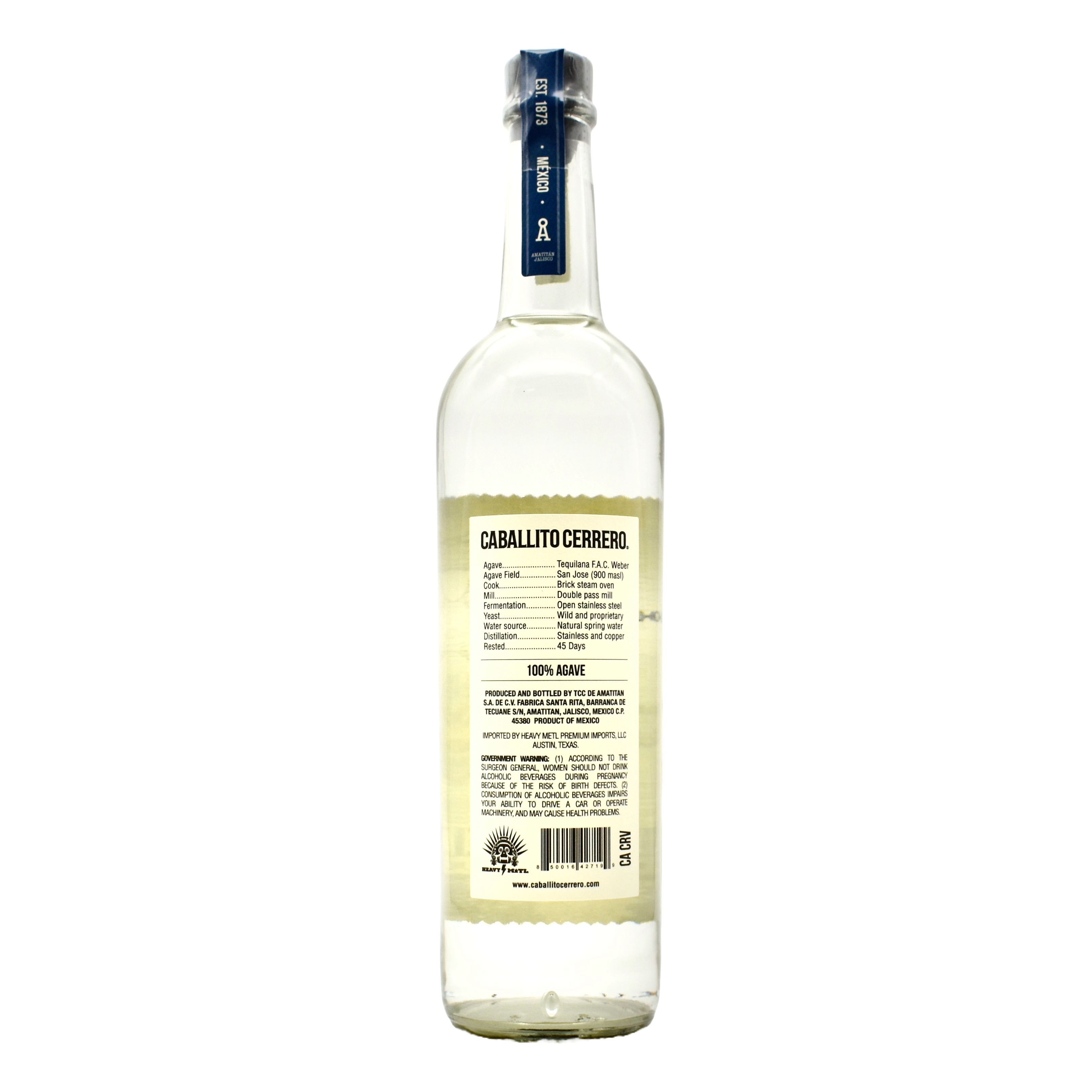Caballito Cerrero Tequila Azul Blanco 750ml