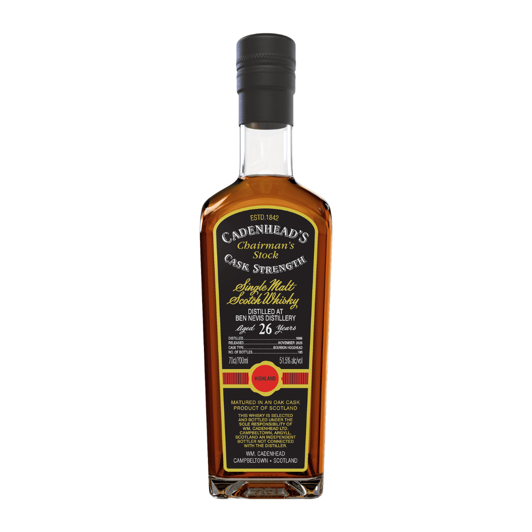 Cadenhead Scotch Whisky Chairman's Stock Ben Nevis 1999 26 Year Cask Strength 700ml