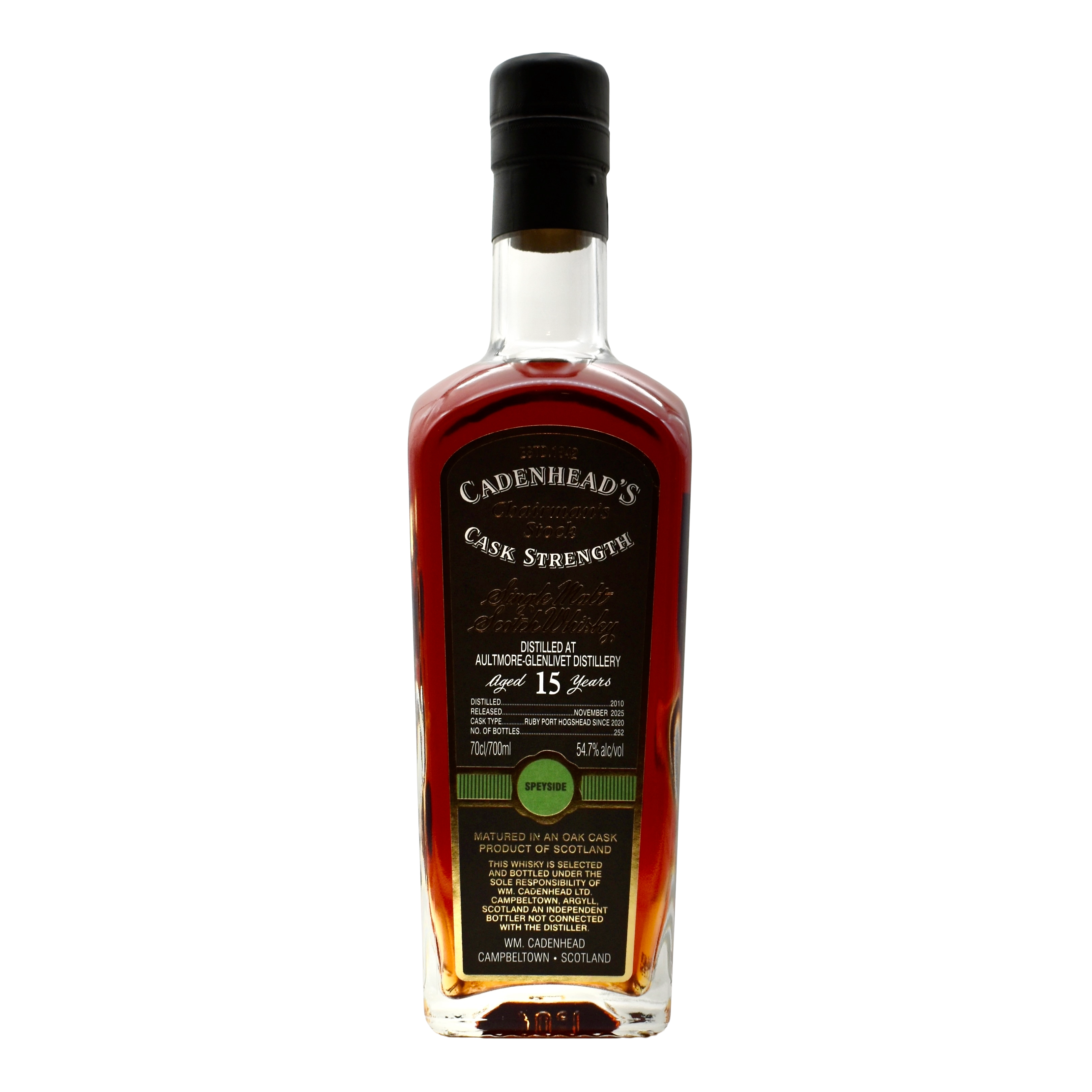 Cadenhead Scotch Whisky Chairman's Stock Aultmore-Glenlivet 15 Year Cask Strength 700ml