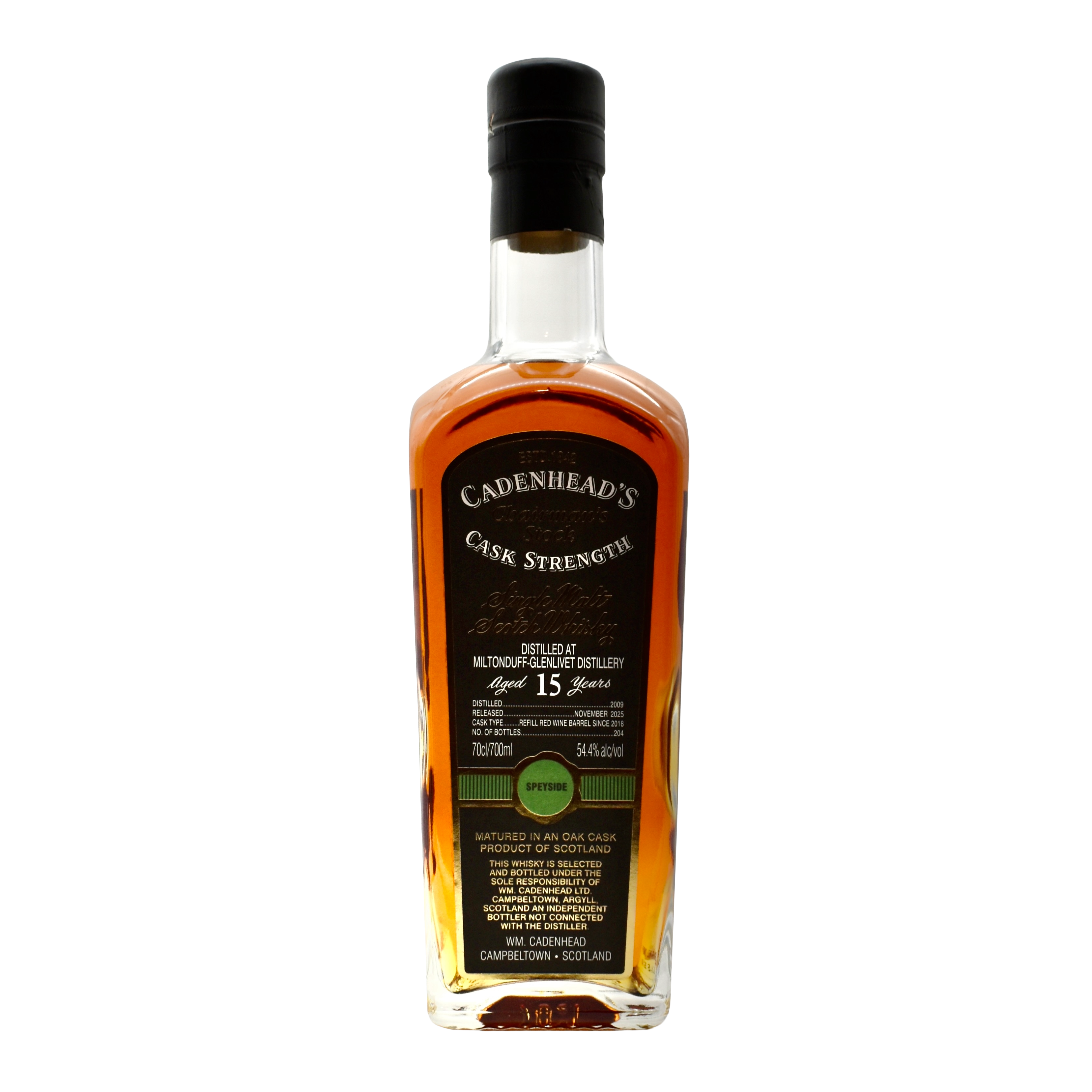 Cadenhead Scotch Whisky Chairman's Stock Miltonduff-Glenlivet 15 Year Cask Strength 700ml