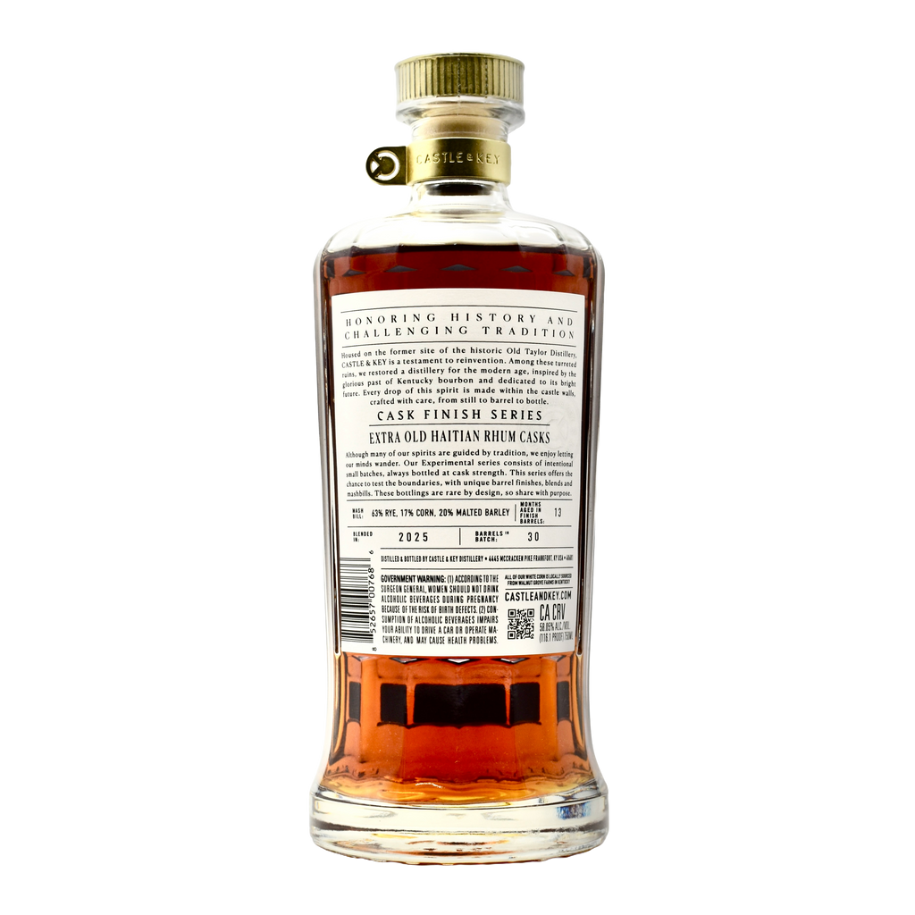 Castle & Key Rye Whiskey Experimental Series 2025 Extra Old Haitian Rhum Barrels 750ml