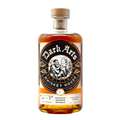 A bottle of Dark Arts Barely Legal Bourbon with a label featuring a skull and some ornate designs, predominantly in black, gold, and brown colors.