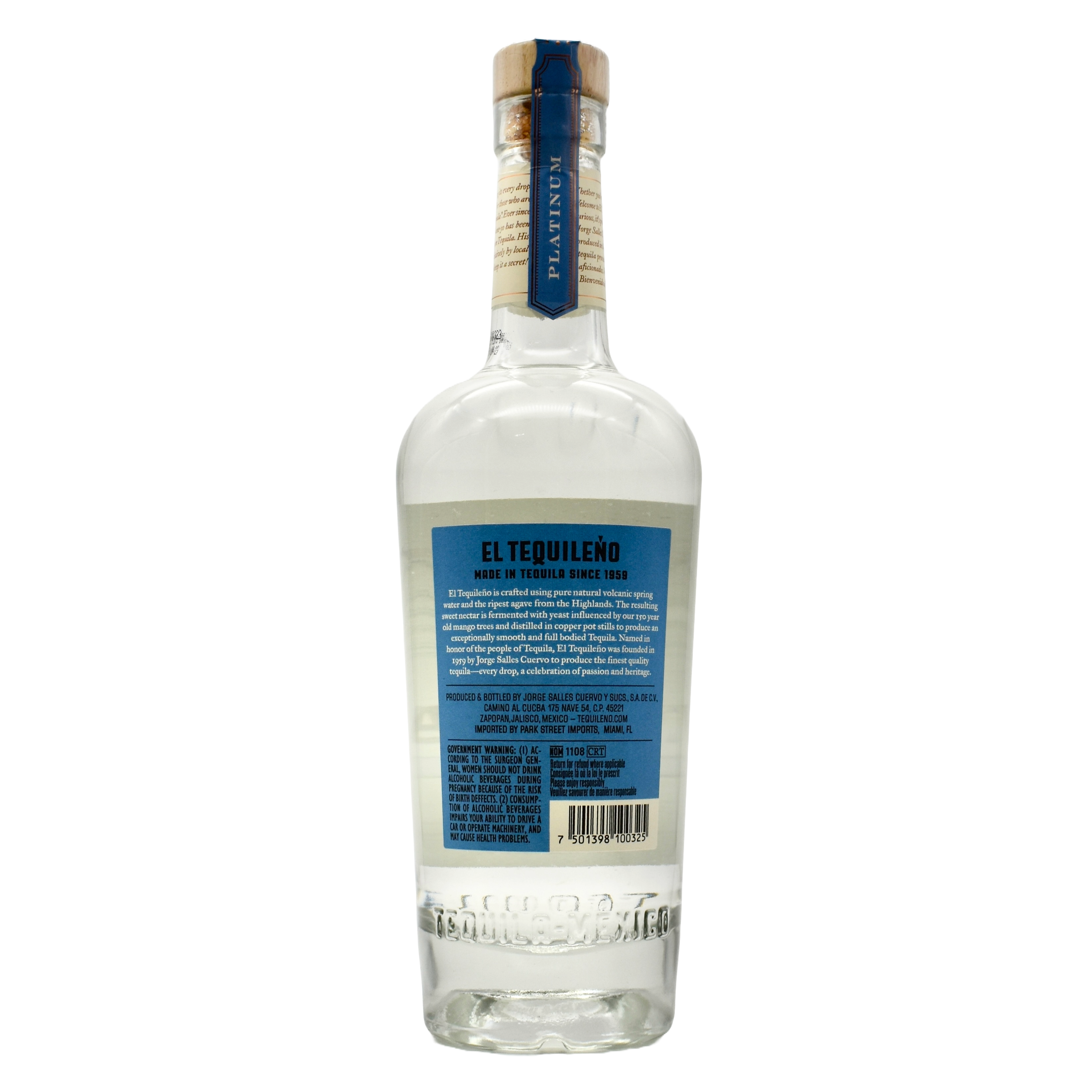 El Tequileno Tequila Blanco Platinum 750ml