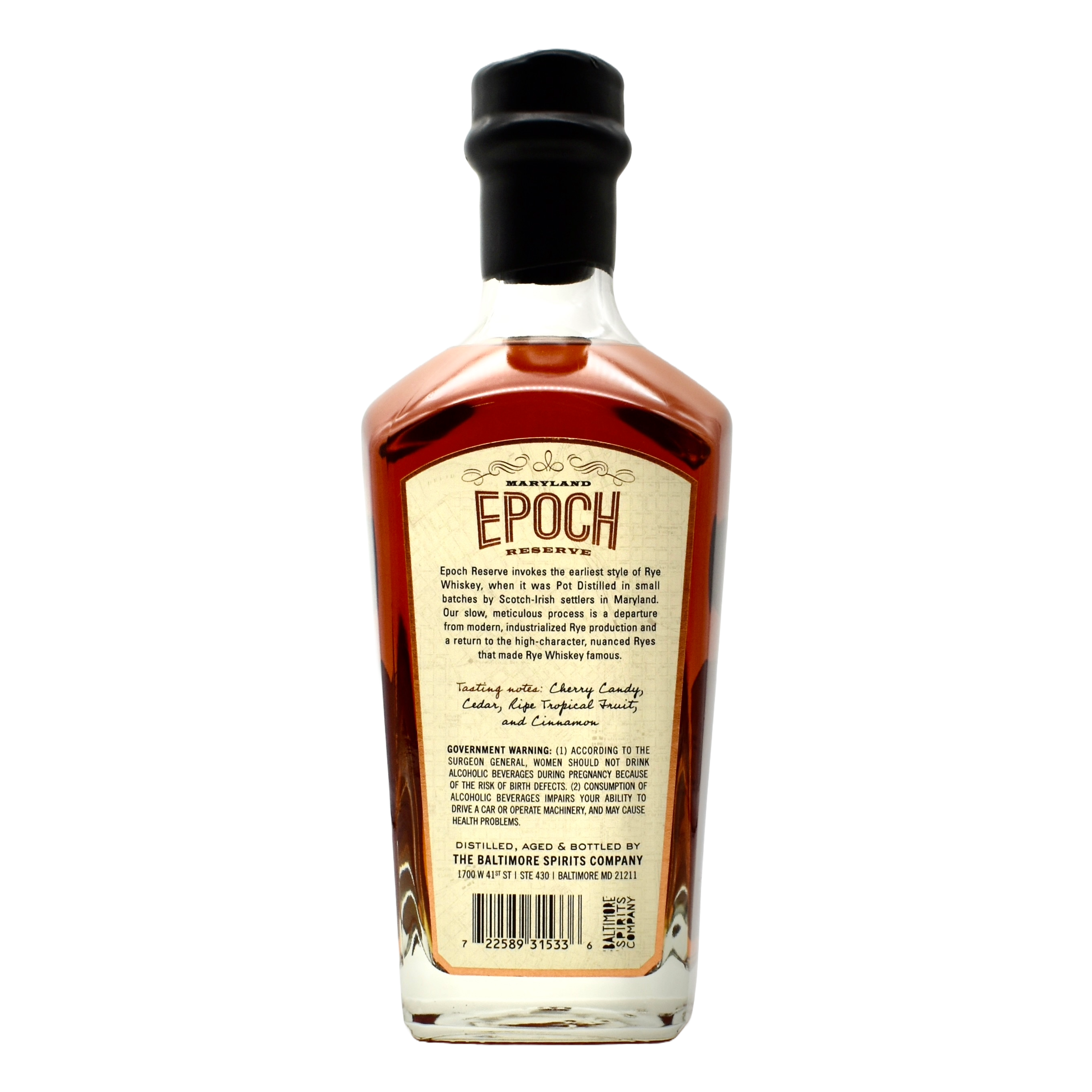 Epoch Reserve Maryland Straight Rye Whiskey 750ml
