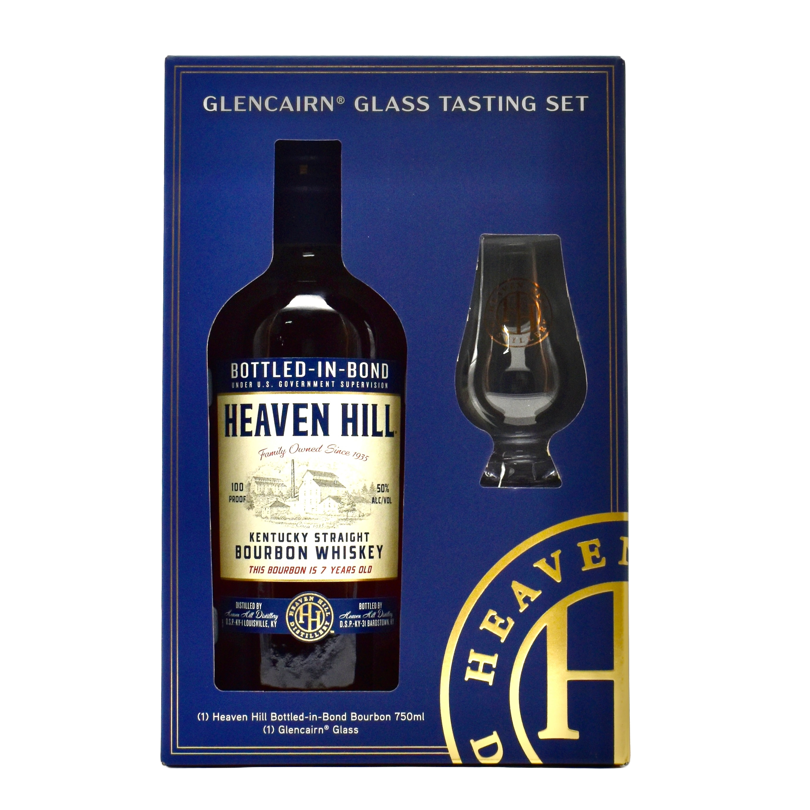 Heaven Hill 7 Year Bourbon 750ml with Glencairn Glass