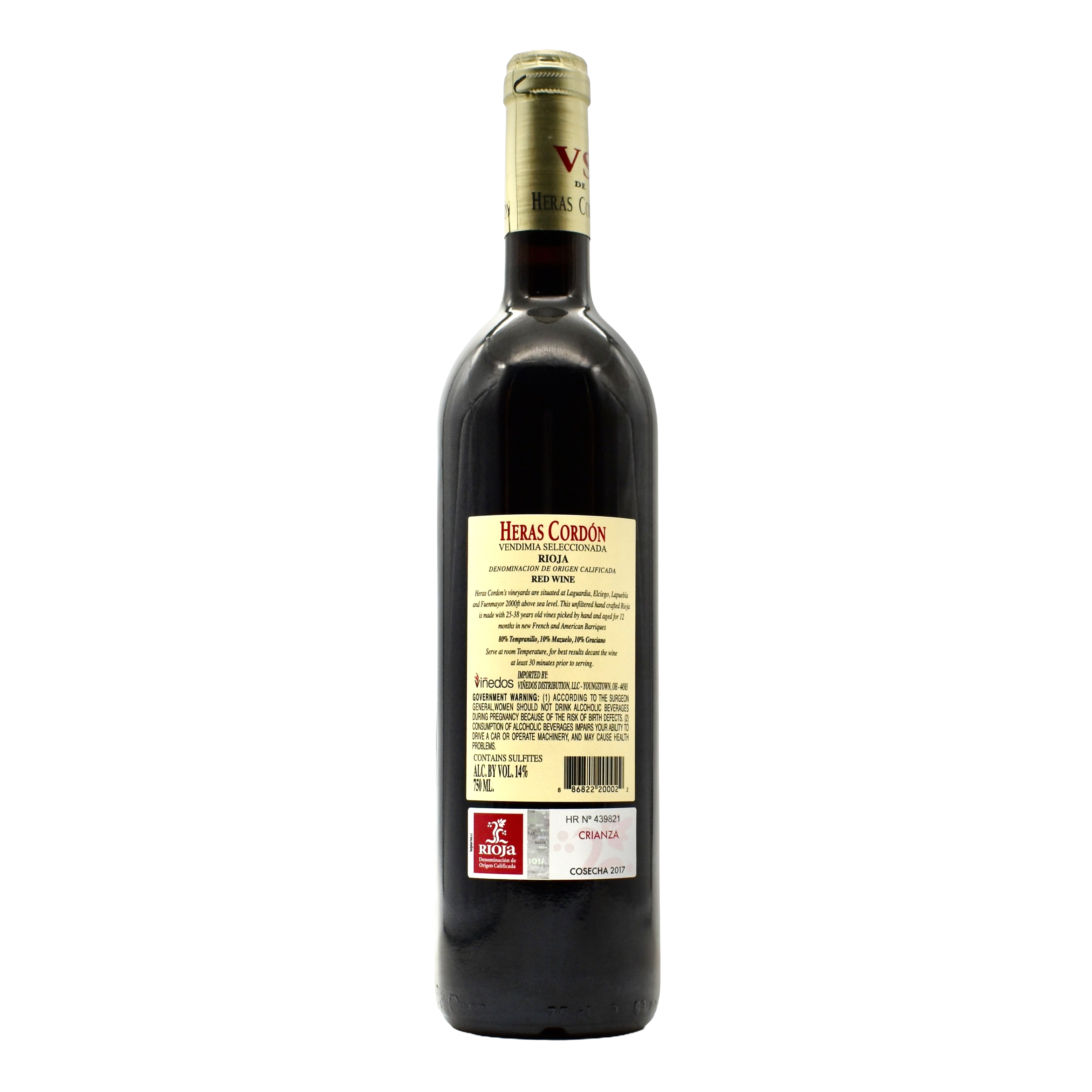 Heras Cordon Rioja Vendimia Seleccionada 2017 750ml