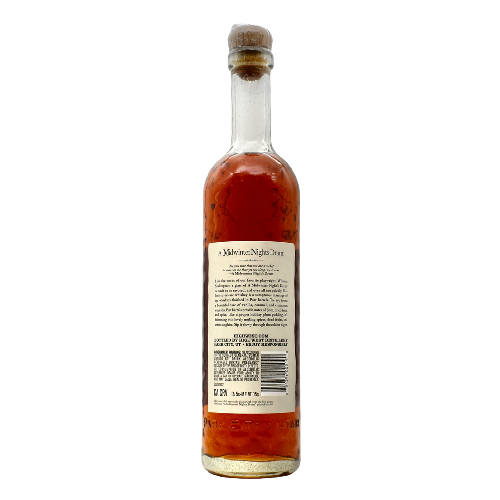 High West Midwinter Night's Dram Rye Whiskey 750ml