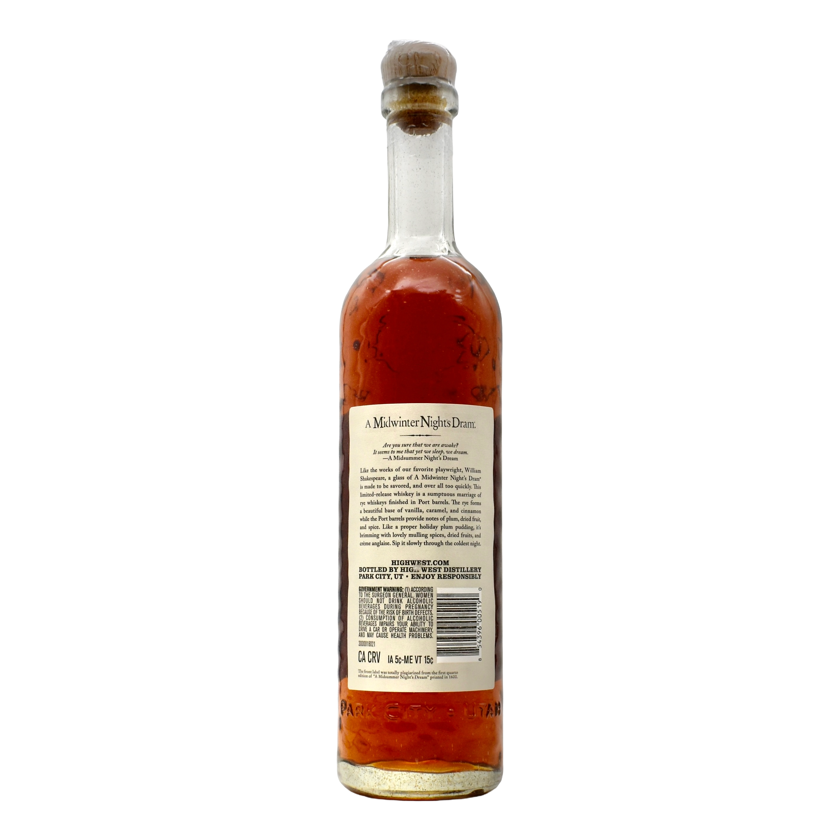 High West Midwinter Night's Dram Rye Whiskey 750ml
