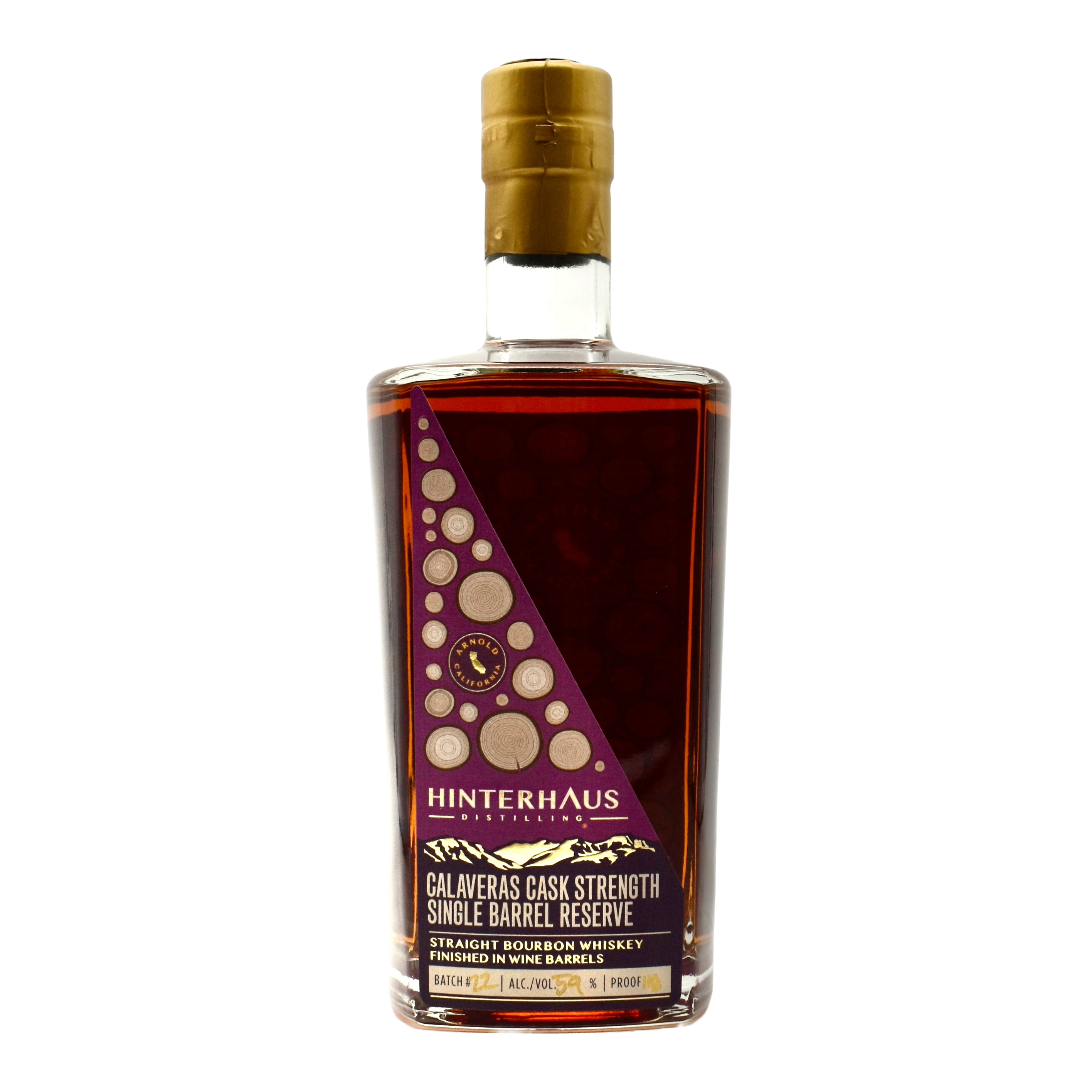 Hinterhaus Distilling Calaveras Cask Strength Single Barrel Reserve Bourbon Batch 22 750ml