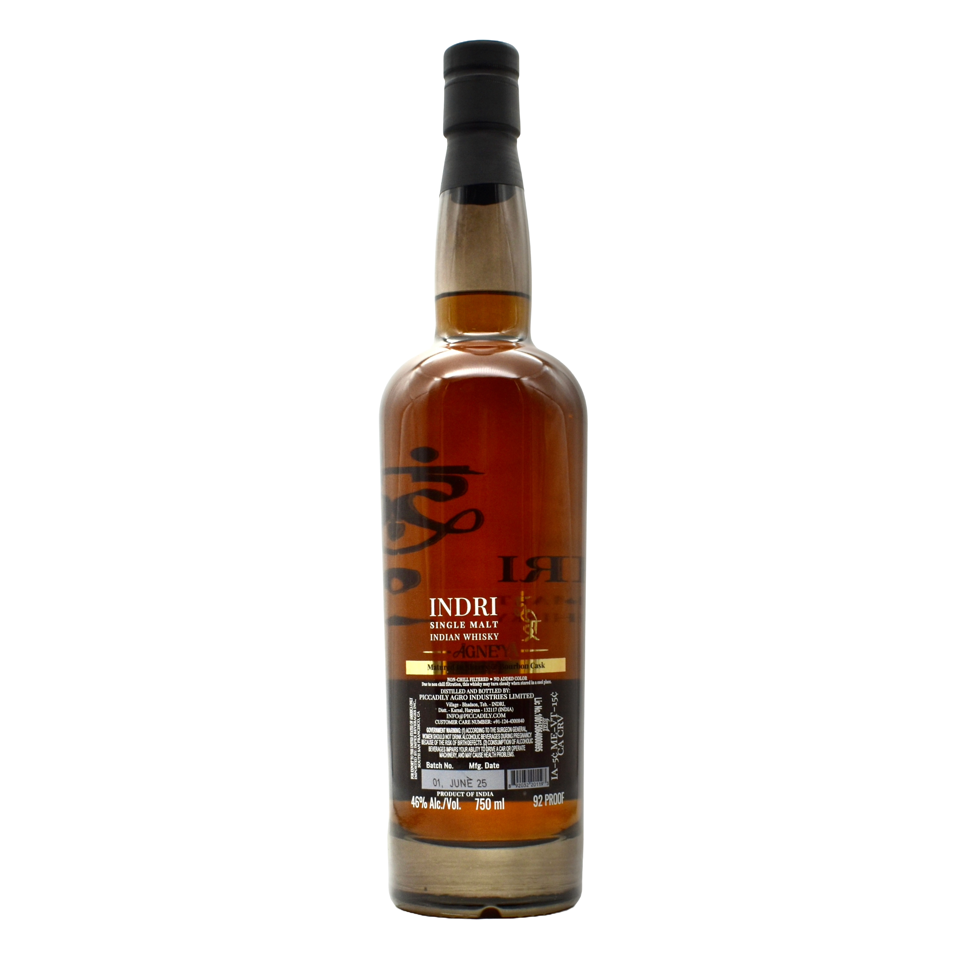Indri Agneya Single Malt Indian Whiskey 750ml