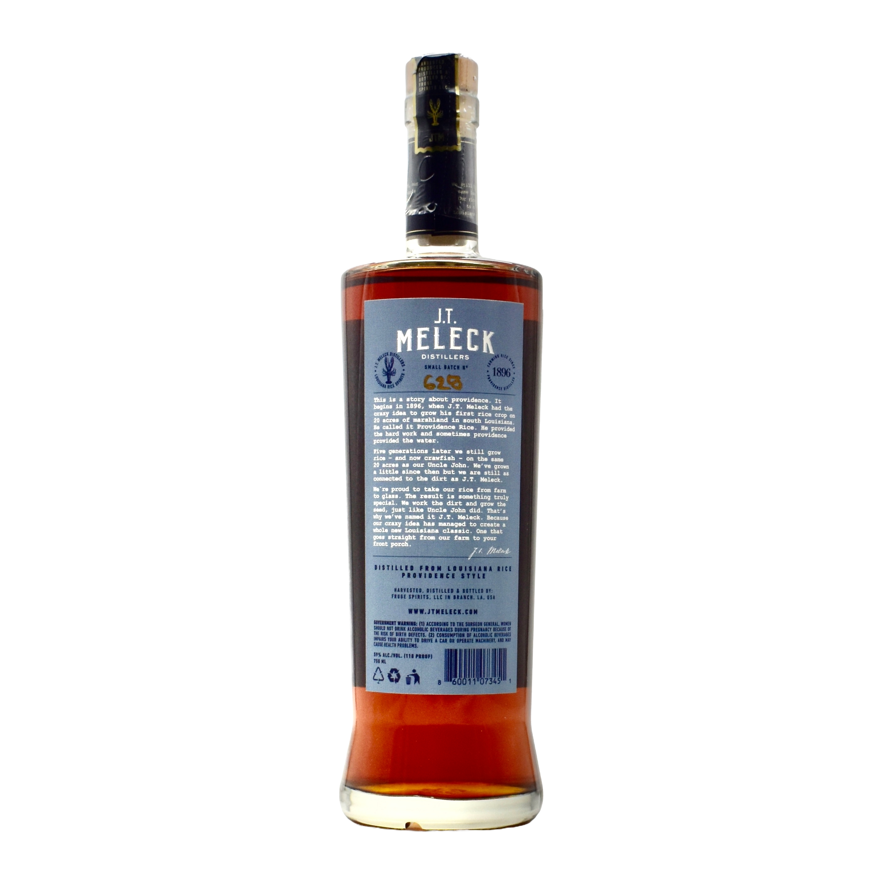 JT Meleck Louisiana High Proof Whiskey 750ml