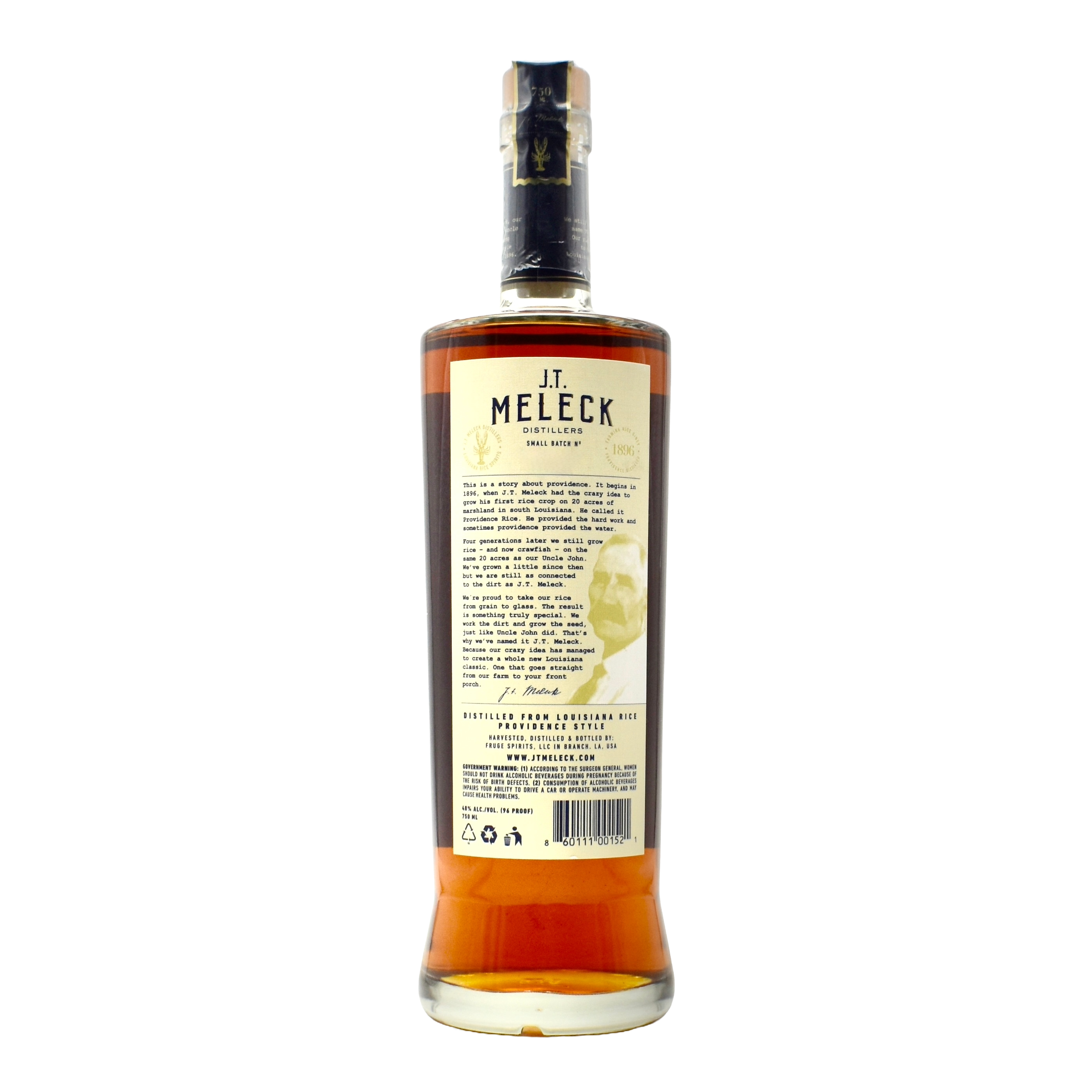 JT Meleck Small Batch Rice Whiskey 750ml