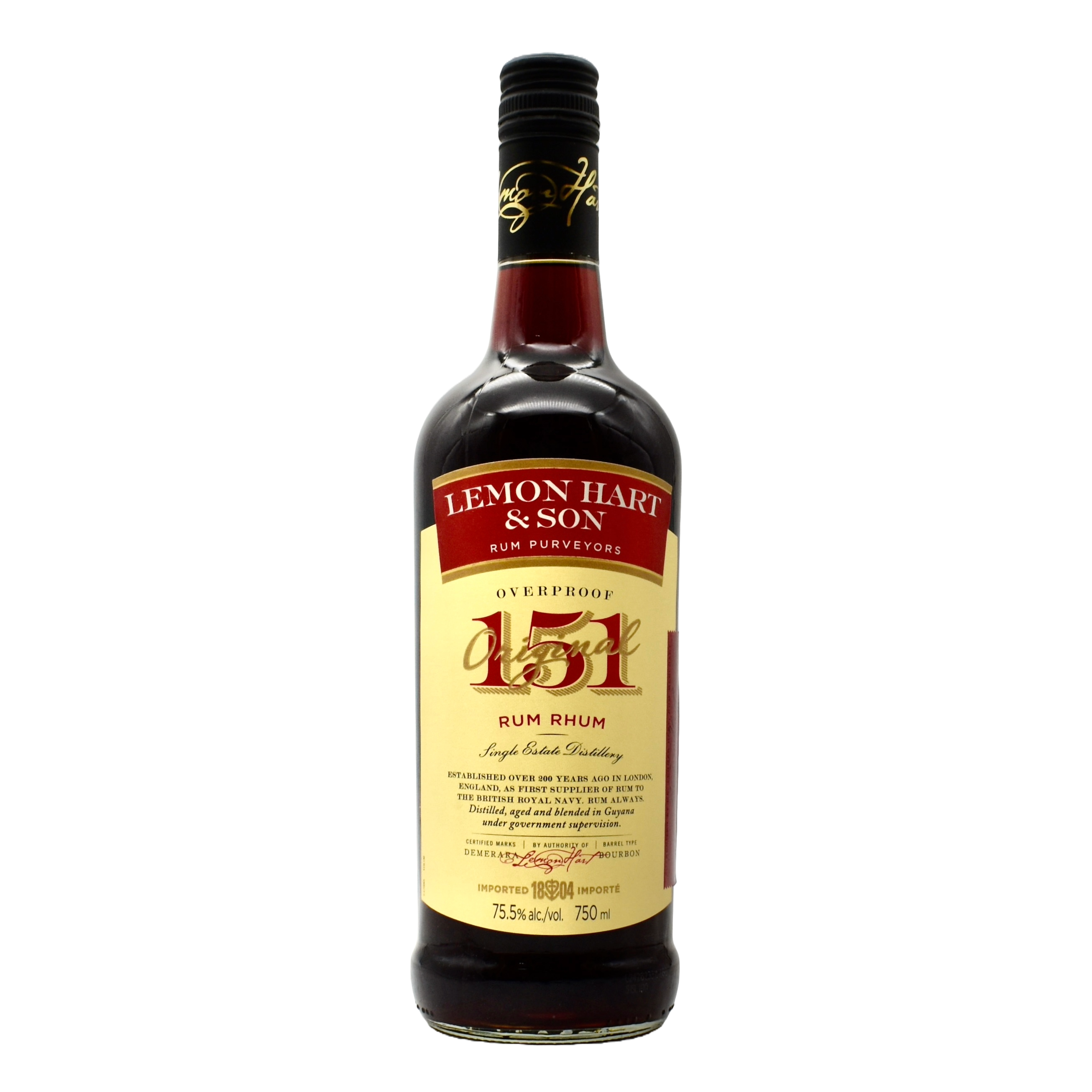 Lemon Hart Original Overproof 151 Rum 750ml