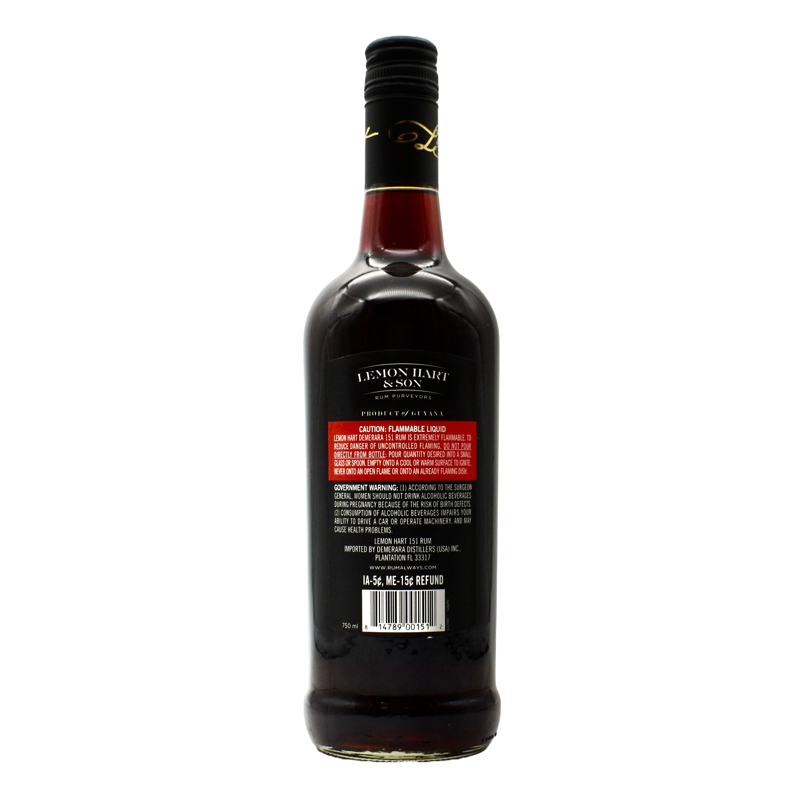 Lemon Hart Original Overproof 151 Rum 750ml