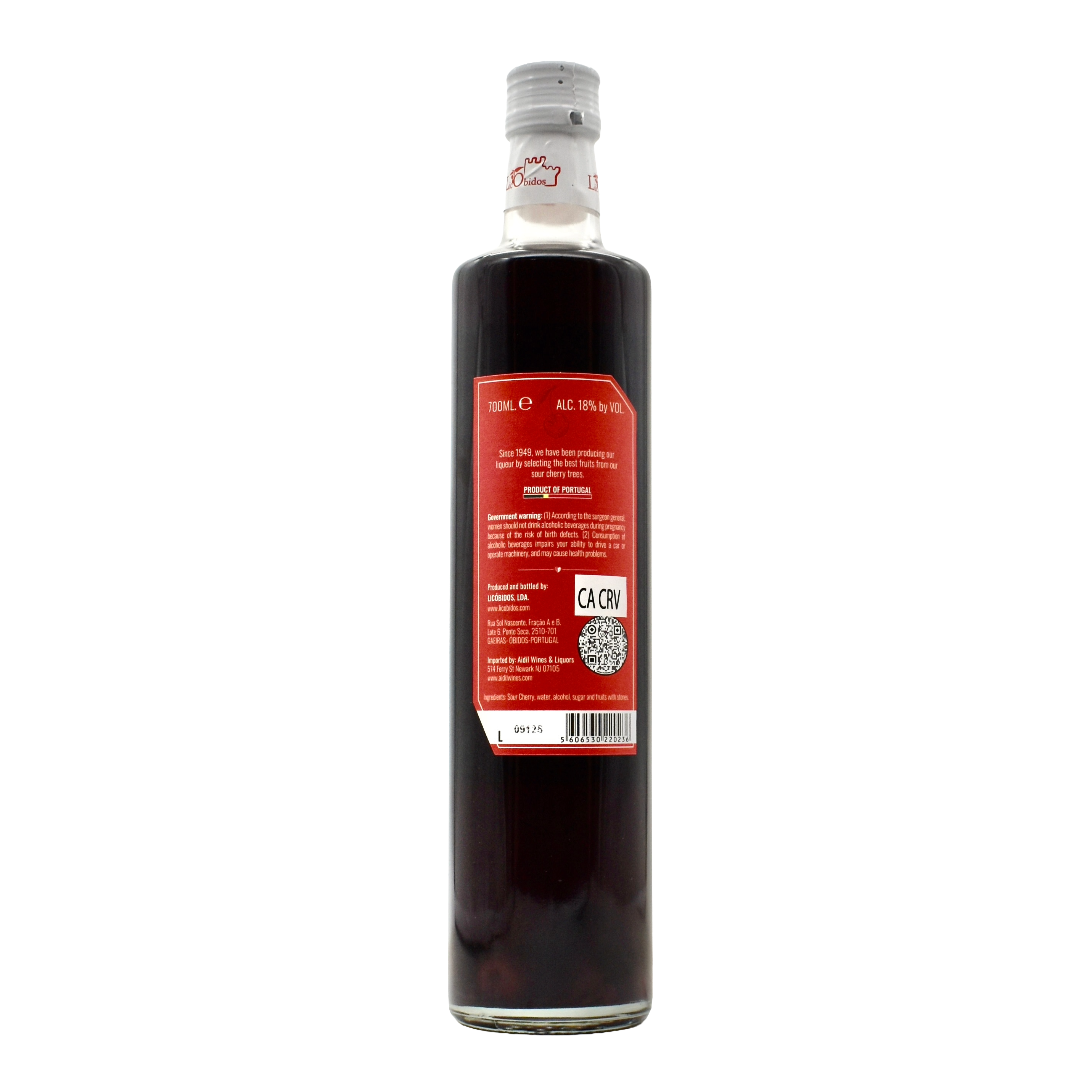 Licor De Ginja De Obidos Mariquinhas Sour Cherry Liqueur 700ml