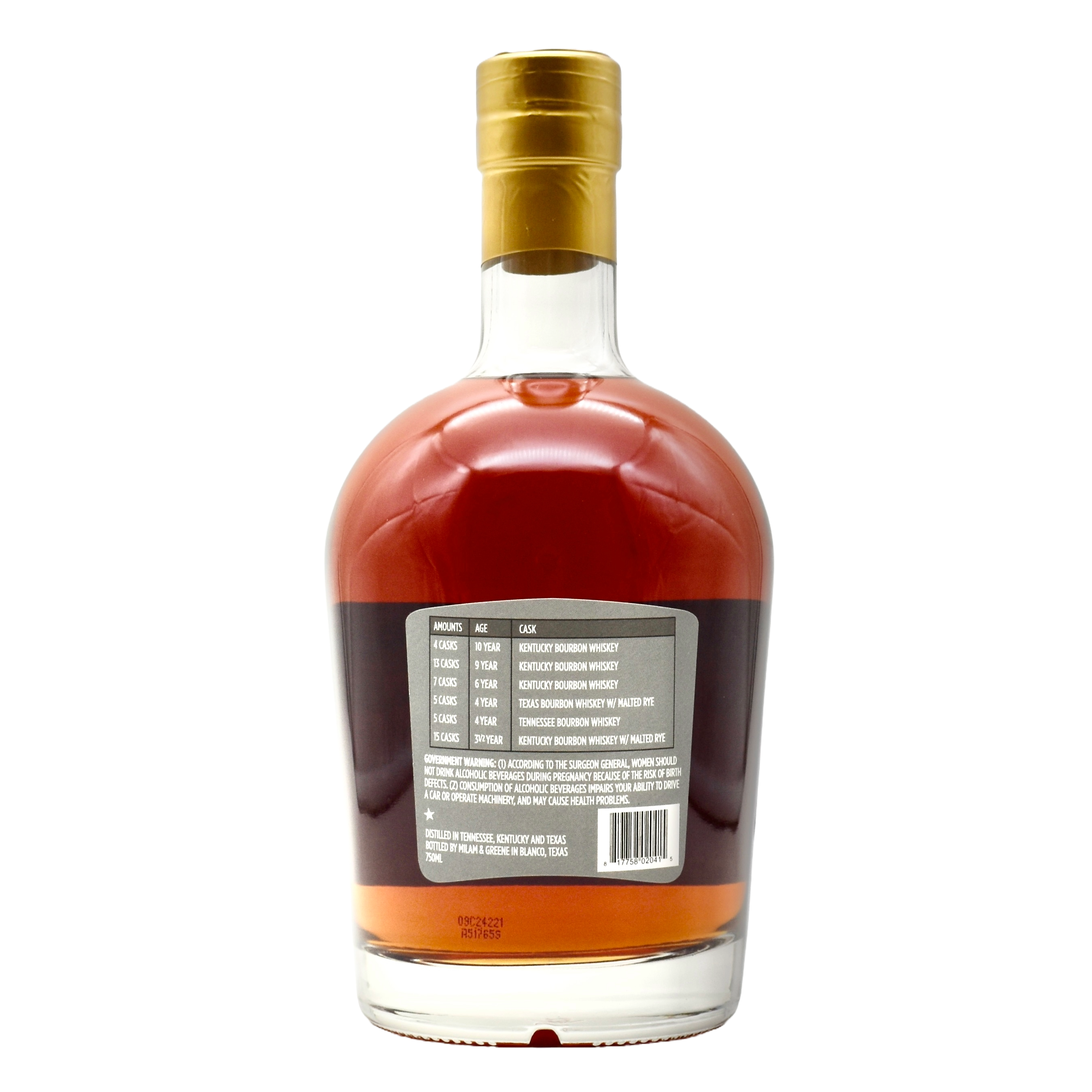 Milam & Greene Bourbon Unabridged Volume 3 750ml