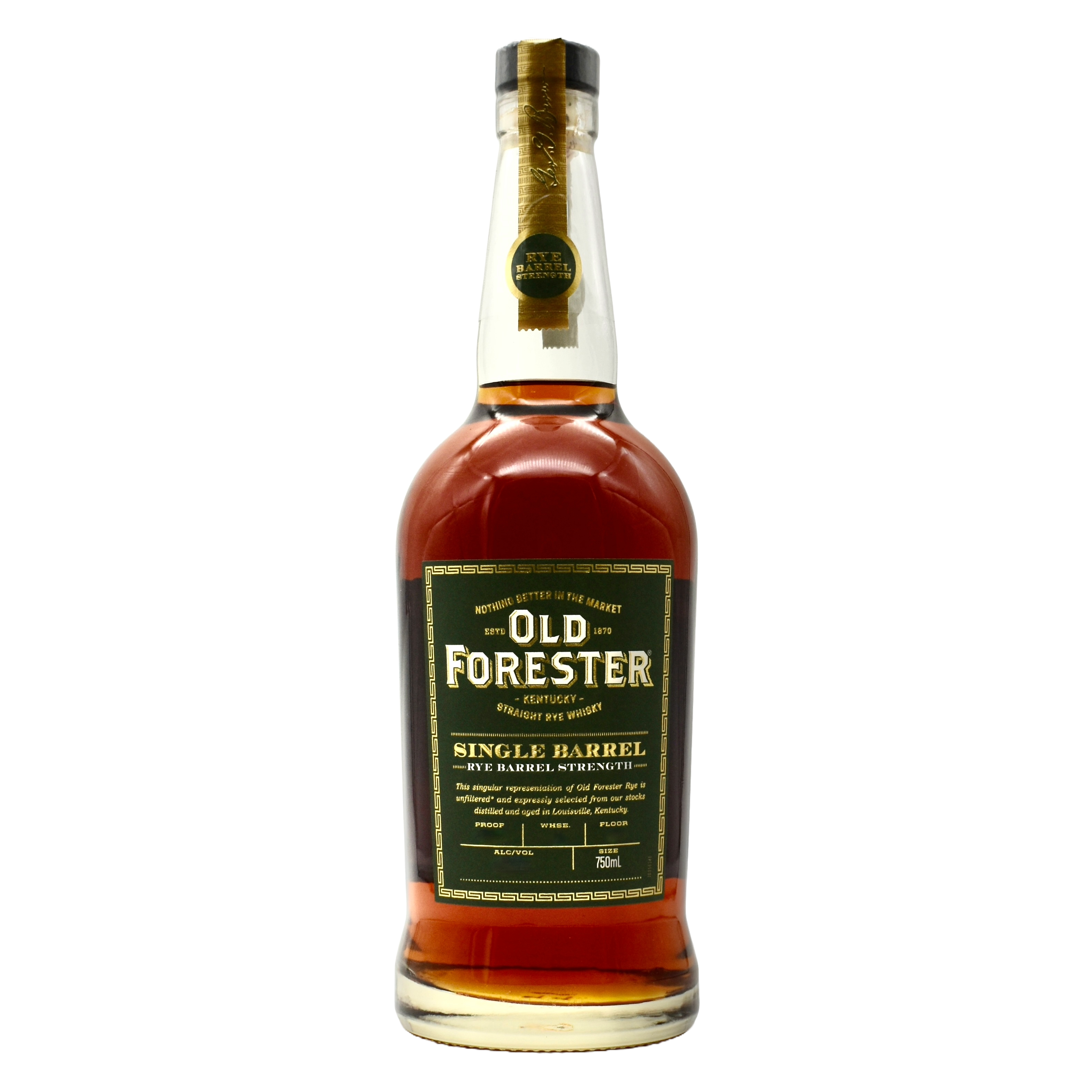 Old Forester Single Barrel Barrel Proof Rye Whiskey 750ml