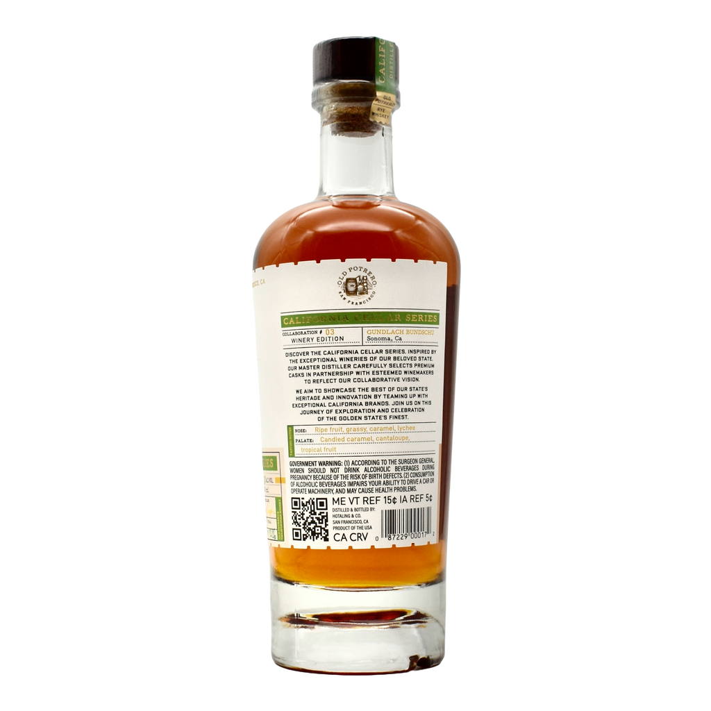 Old Potrero Rye Whiskey Cellar Series Gundlach Bundschu 700ml