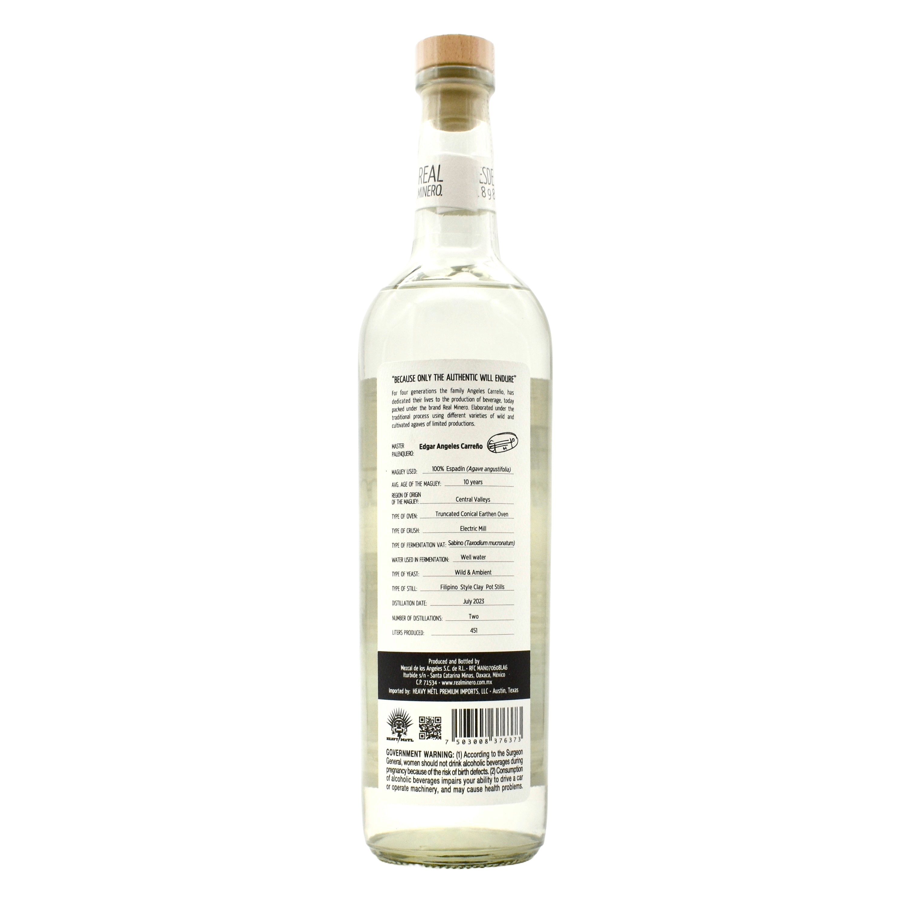 Real Minero Espadin Joven Mezcal 750ml