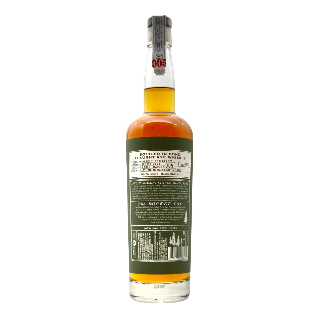Redwood Empire Rocket Top Rye Whiskey Batch 5 750ml