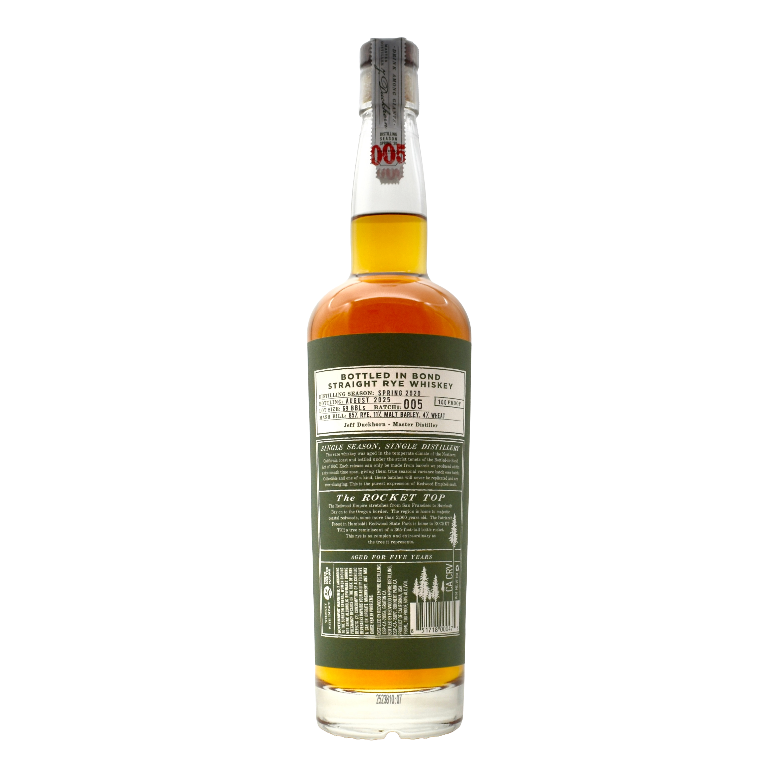 Redwood Empire Rocket Top Rye Whiskey Batch 5 750ml