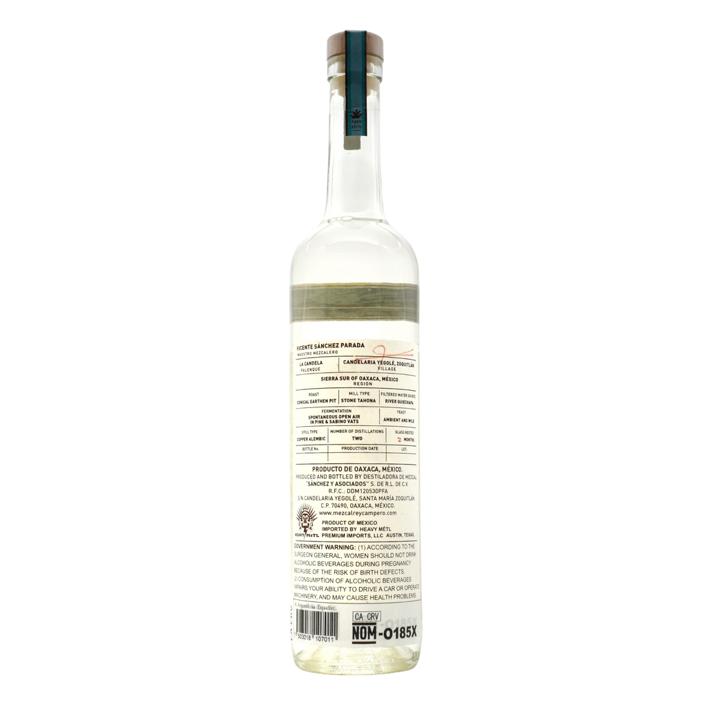 Rey Campero Mezcal Espadin Angustifolia Haw Joven Mezcal Artesanal 750ml