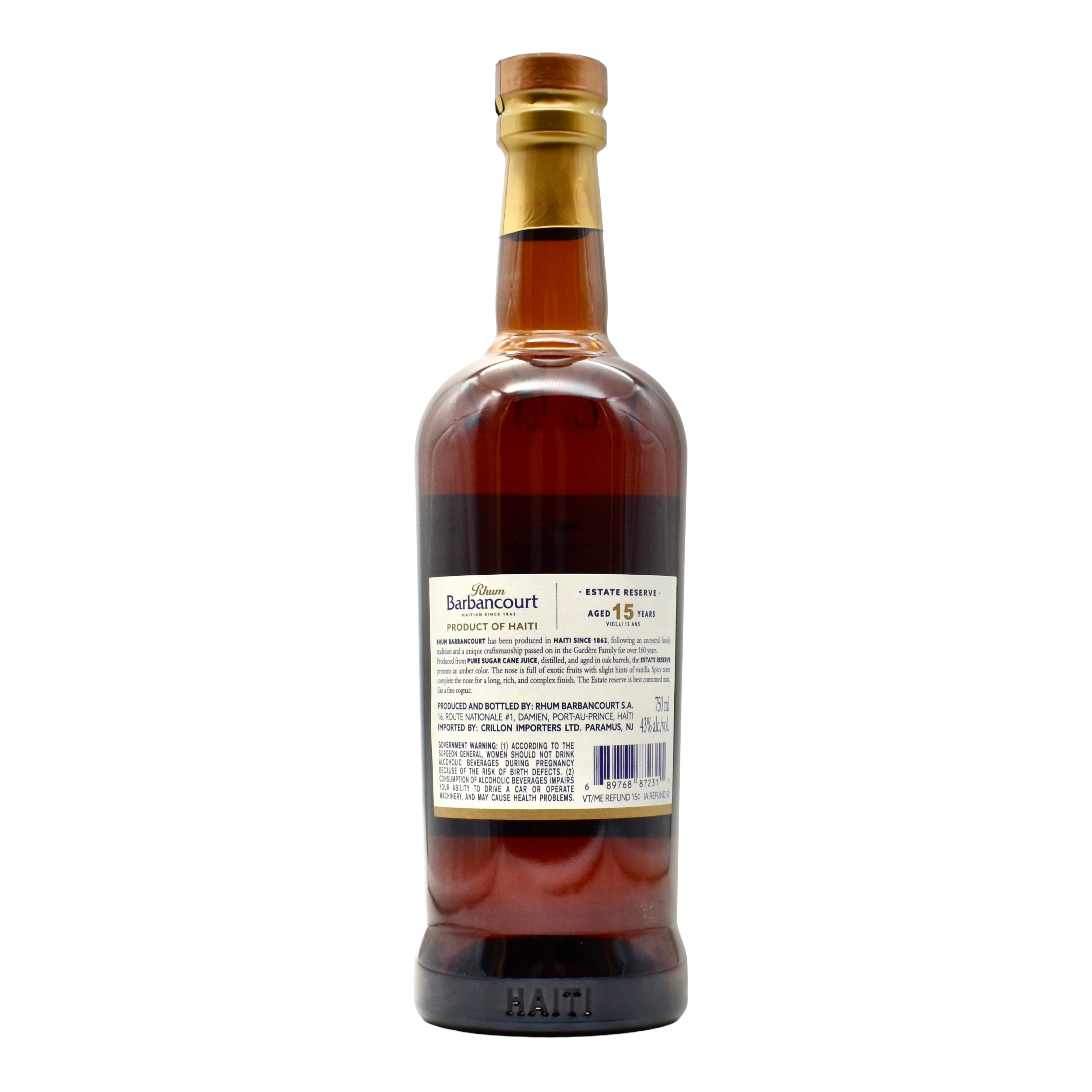 Rhum Barbancourt Rum Estate Reserve 15 Year 750ml