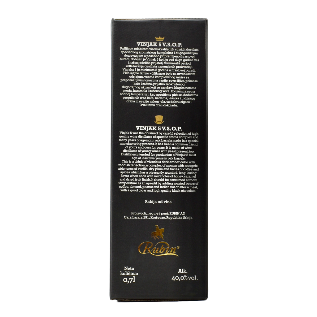 Rubin Vinjak 5 VSOP Grape Brandy 700ml
