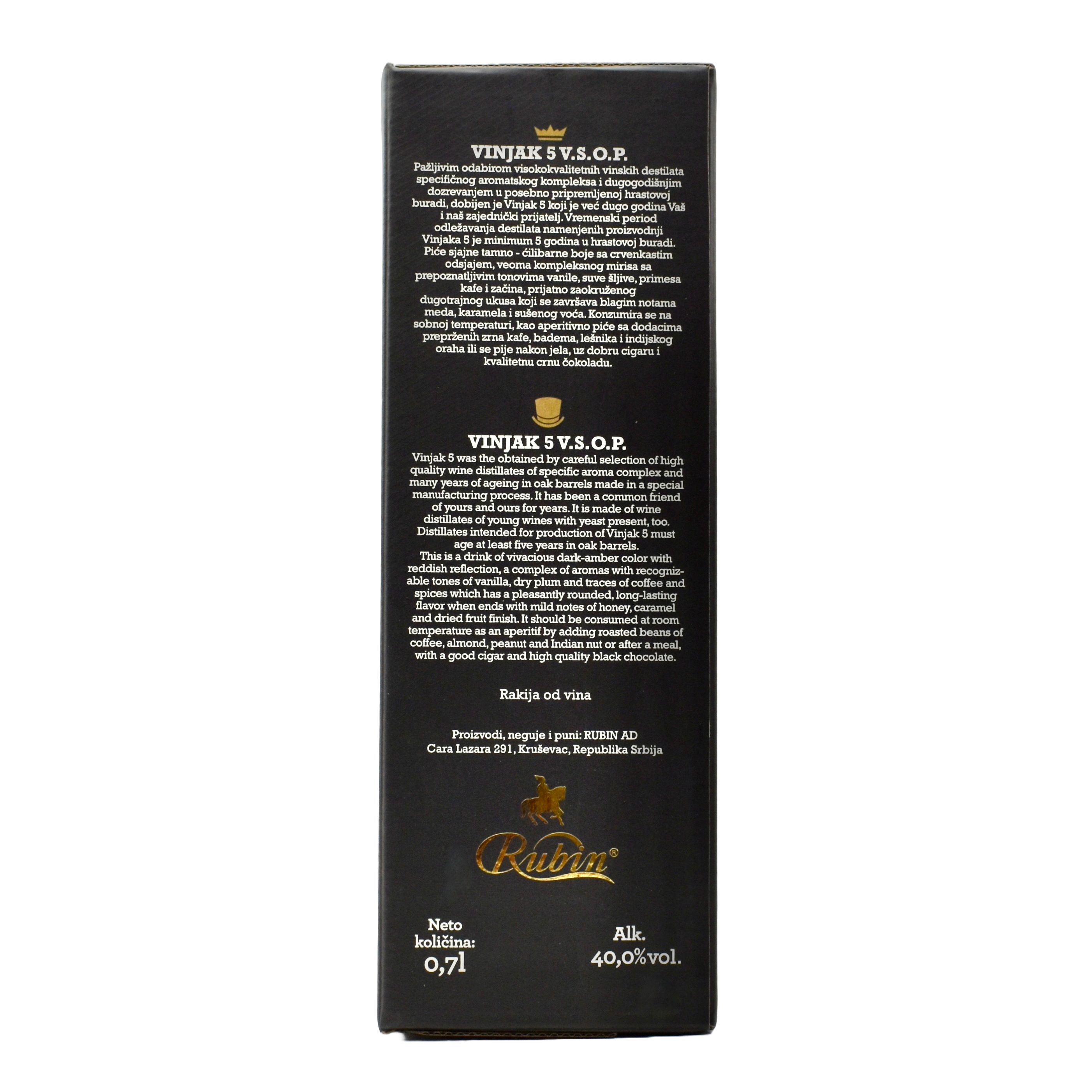 Rubin Vinjak 5 VSOP Grape Brandy 700ml