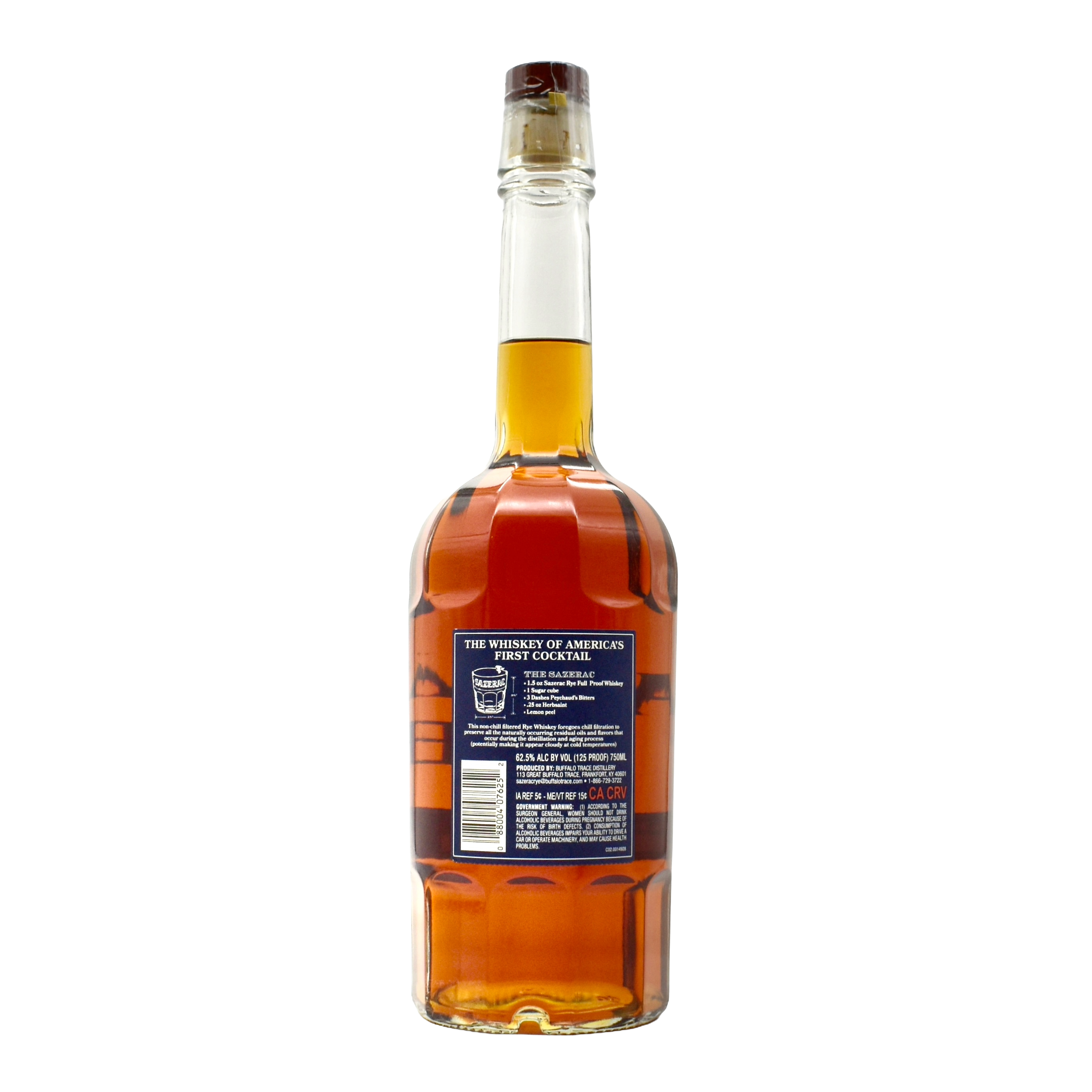 Sazerac Full Proof Rye Whiskey 125 Proof 750ml