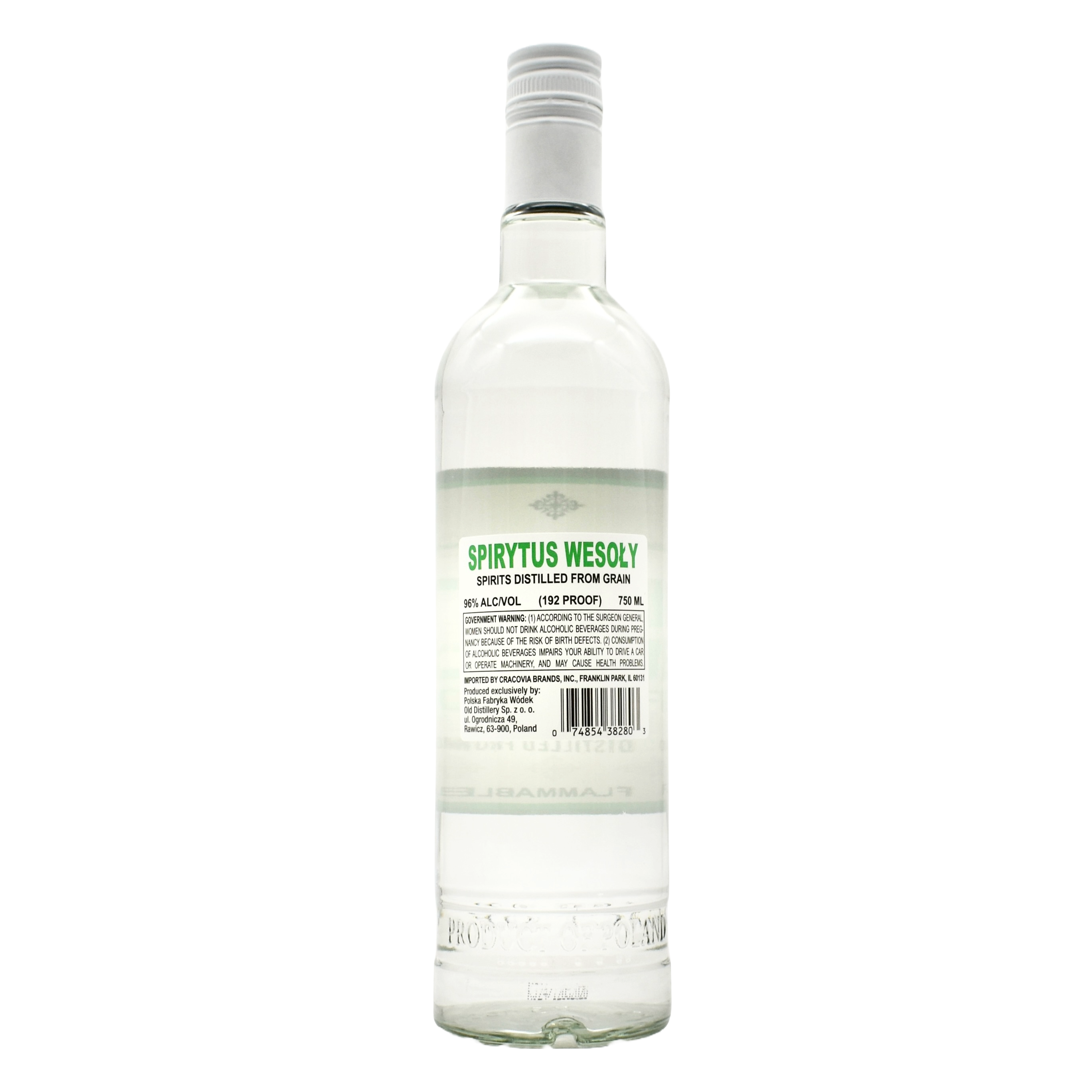 Spirytus Rektyfikowany Rectified Spirits 192pf 750ml